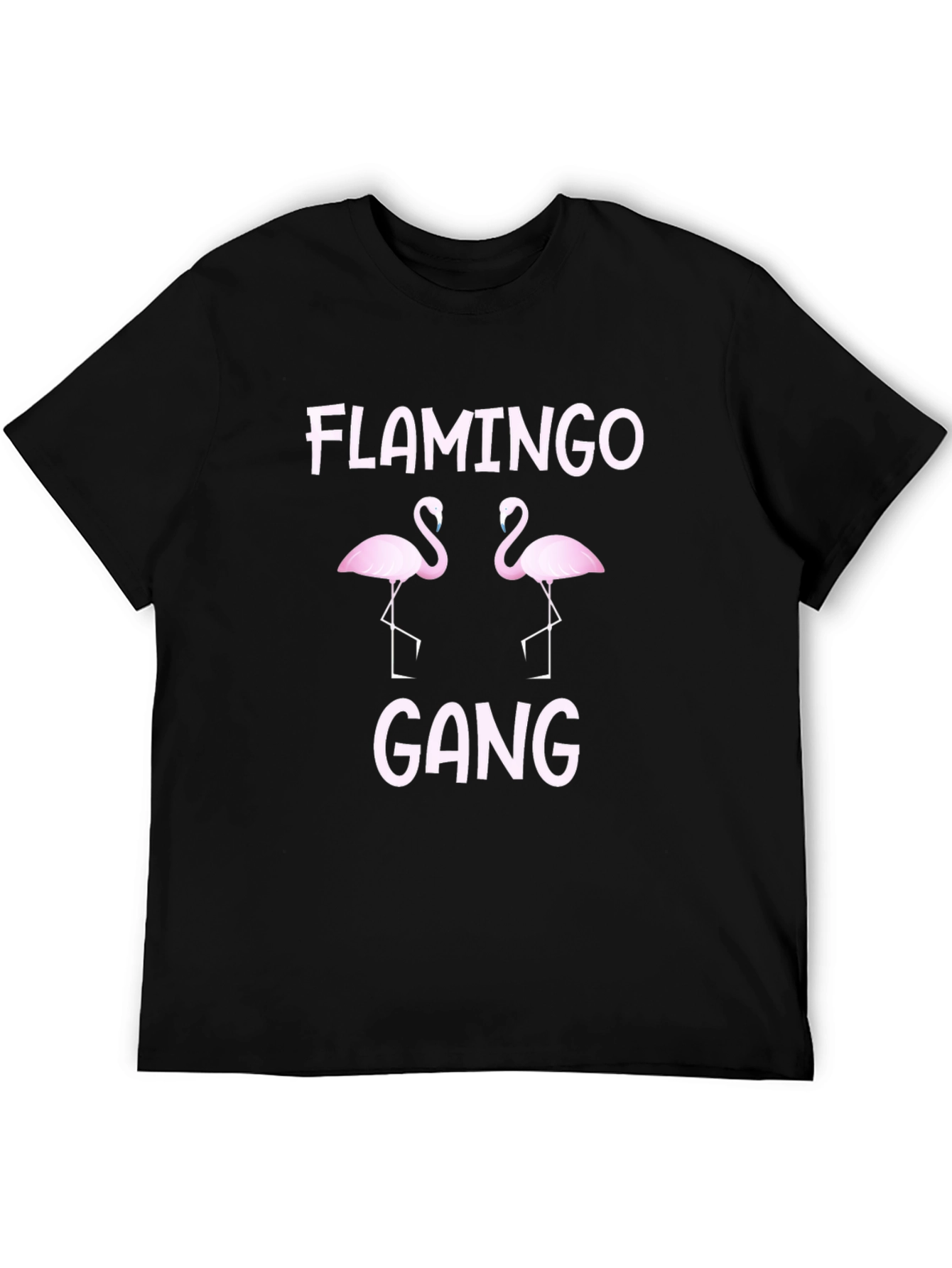 Black Flamingo Gang Graphic T-Shirt - Crew Neck view 5