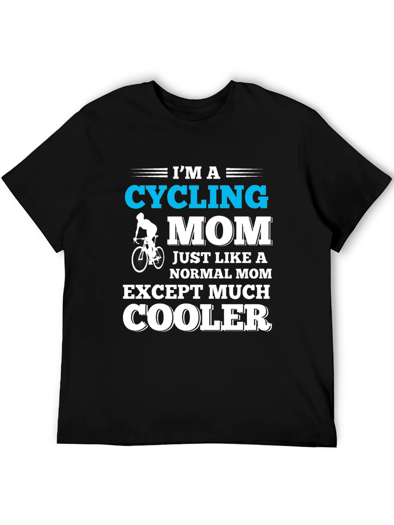 Black Cycling Mom Graphic T-Shirt - Cool Mother's Day Gift view 5