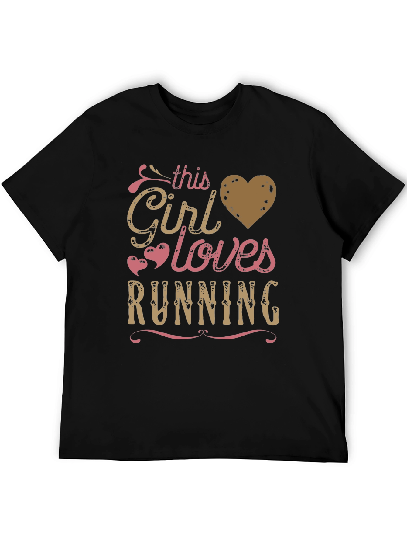 Black This Girl Loves Running - Graphic T-Shirt view 5