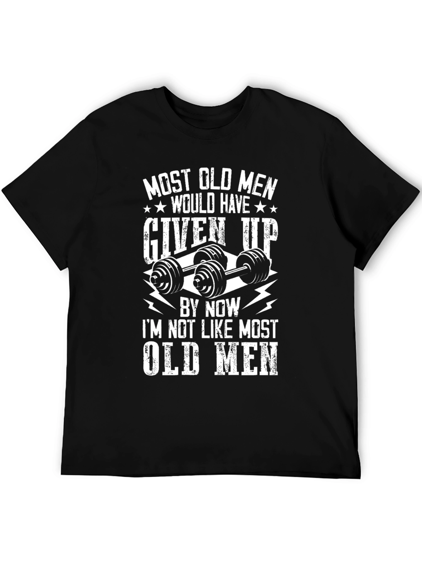 Black Most Old Men Fitness T-Shirt view 5