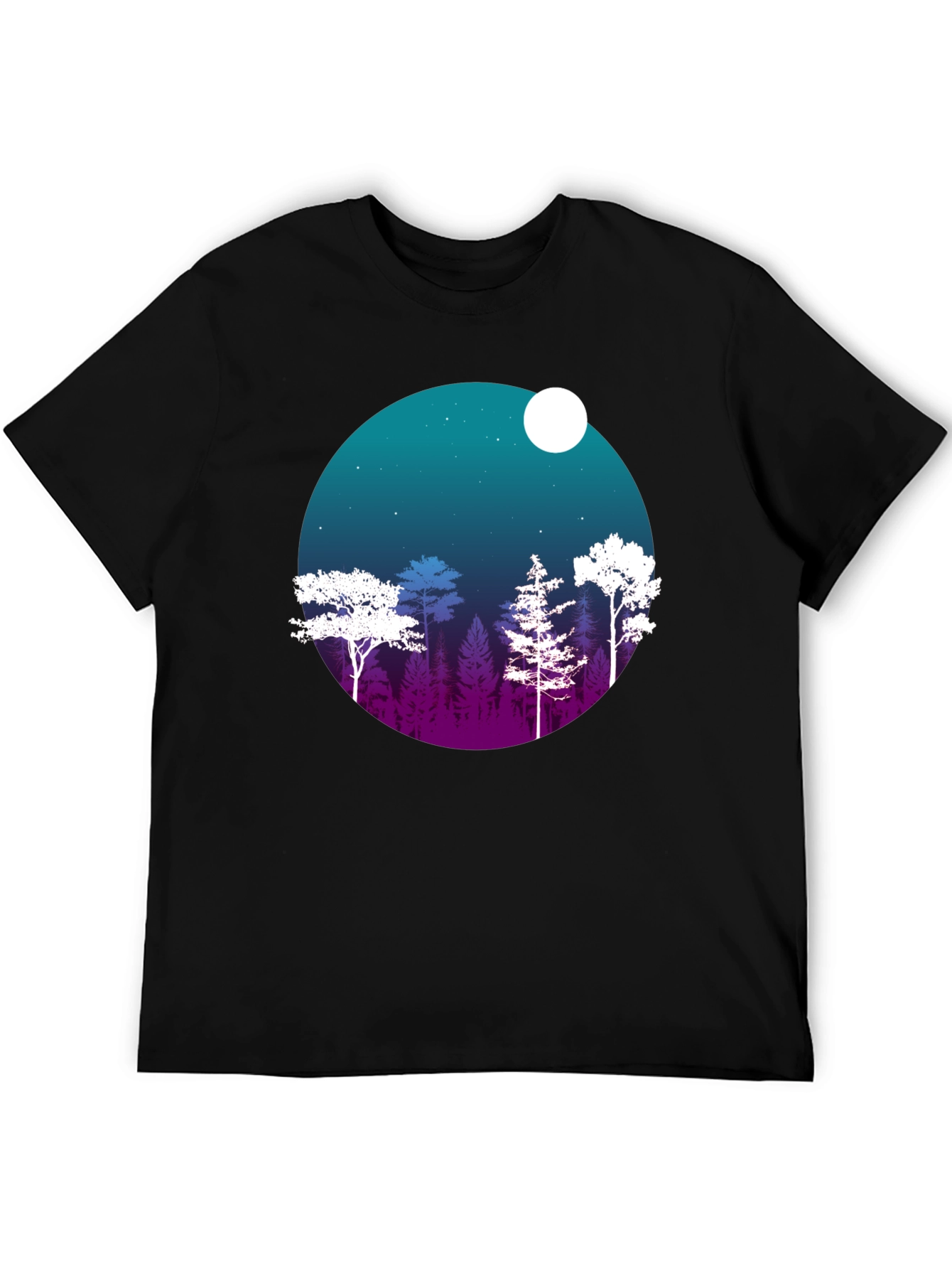 Black Night Forest Graphic Tee view 5