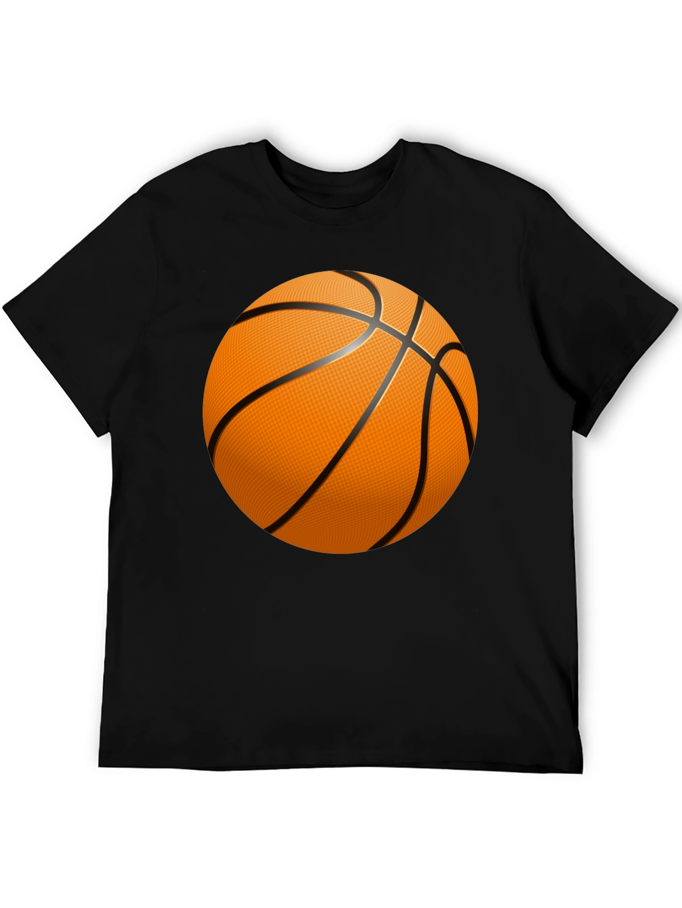 Black Basketball Graphic T-Shirt - Black Cotton Tee view 5