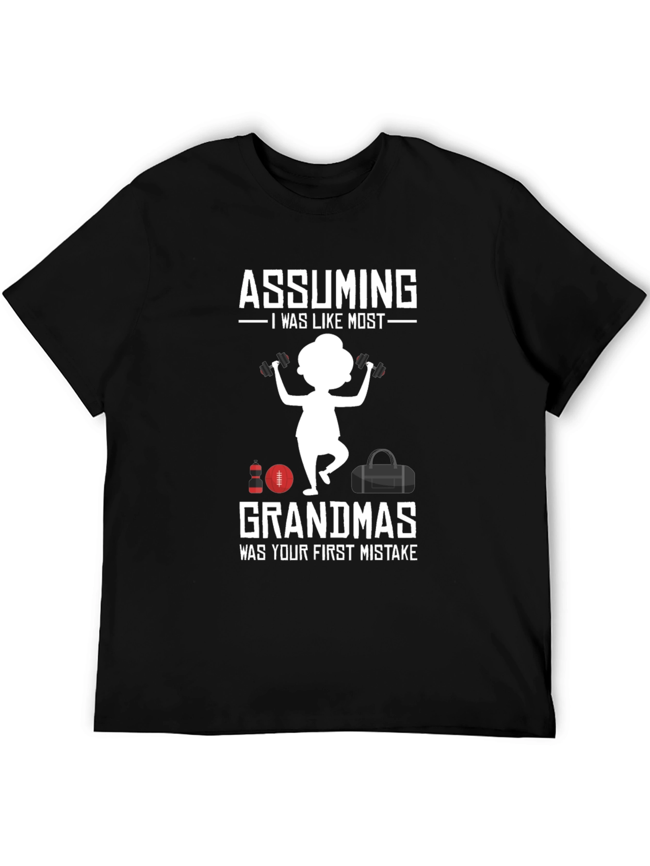 Black Funny Grandma Workout T-Shirt view 5