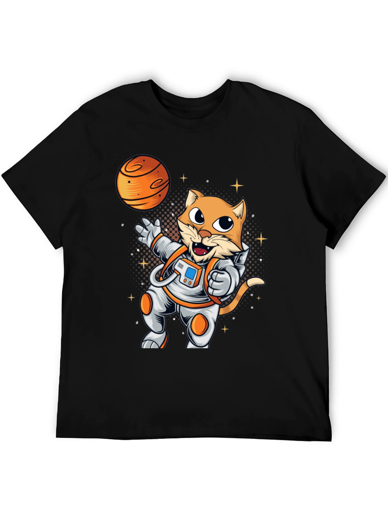 Black Cat Astronaut Black T-Shirt view 5