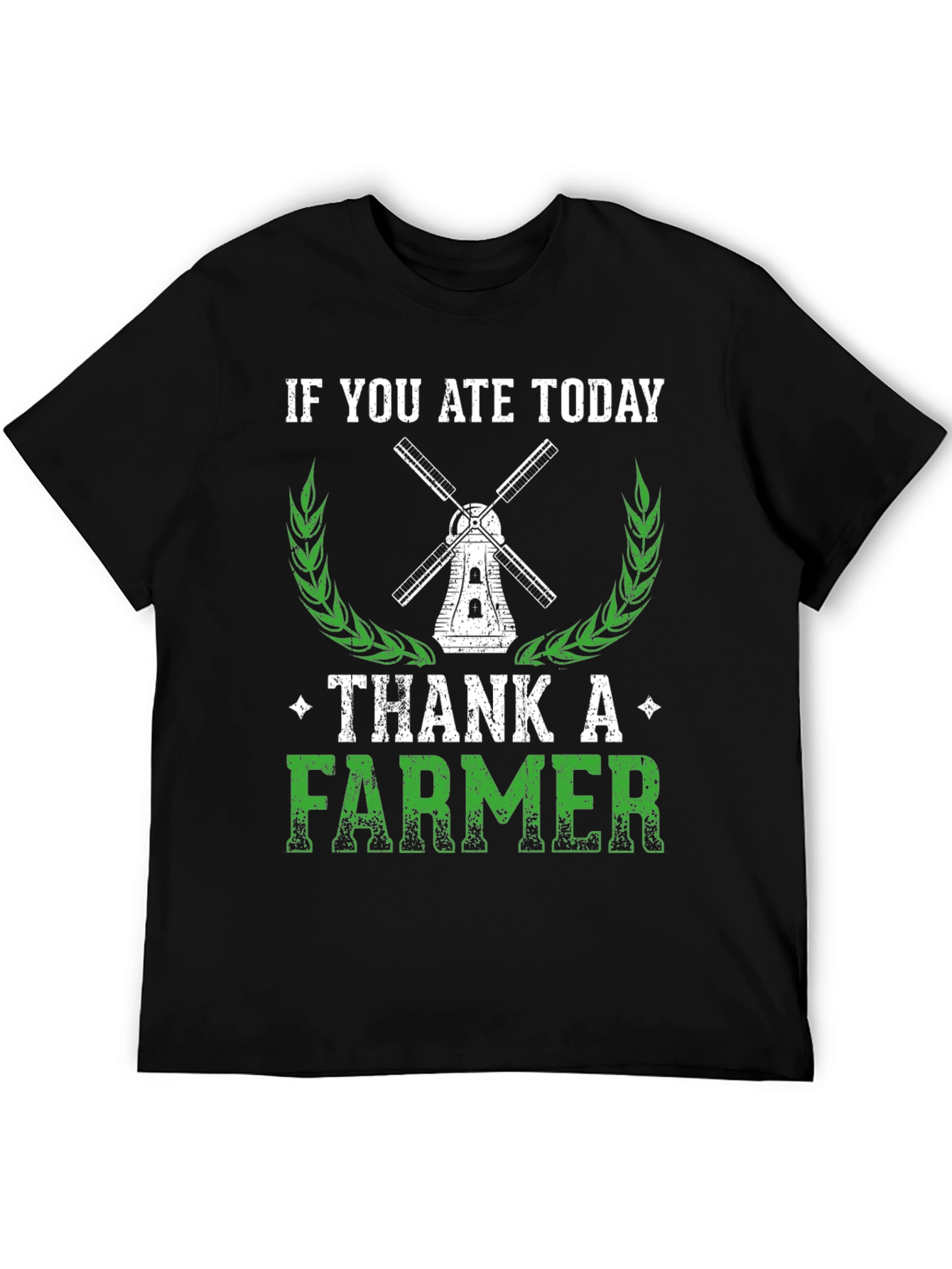 Black Thank A Farmer Graphic Tee - Soft Cotton Black T-Shirt view 5