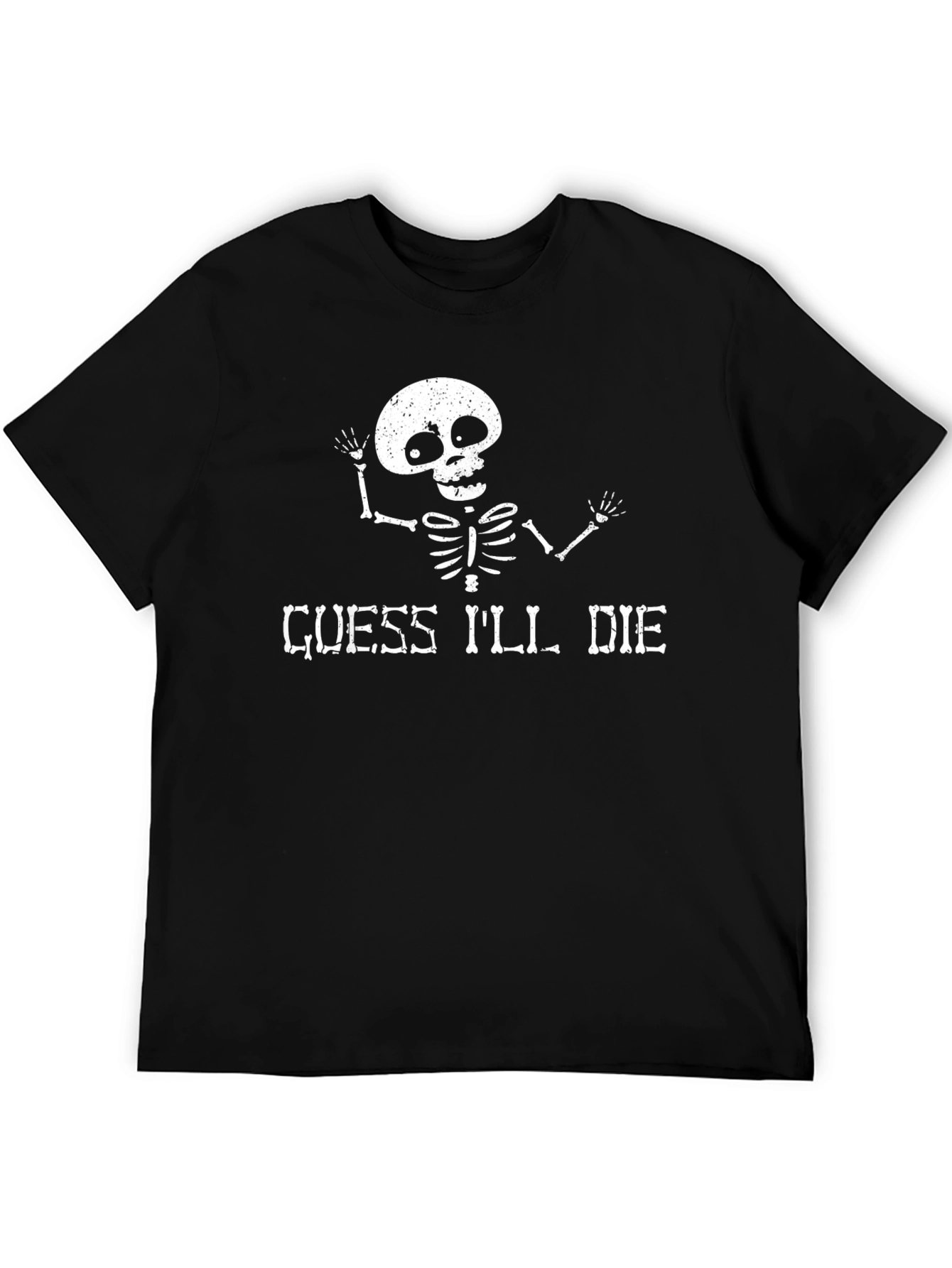 Black Guess I'll Die Skeleton Graphic T-Shirt - Black view 5