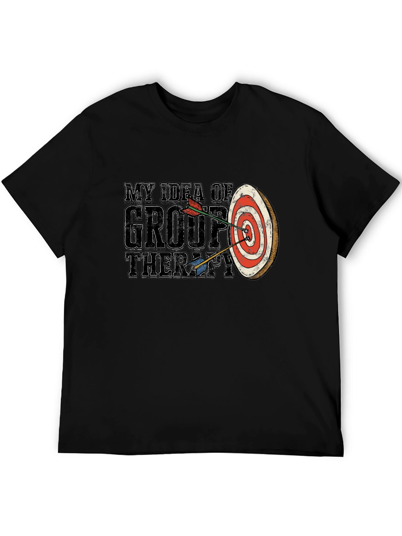 Black My Idea of Group Therapy T-Shirt Funny Archery view 5