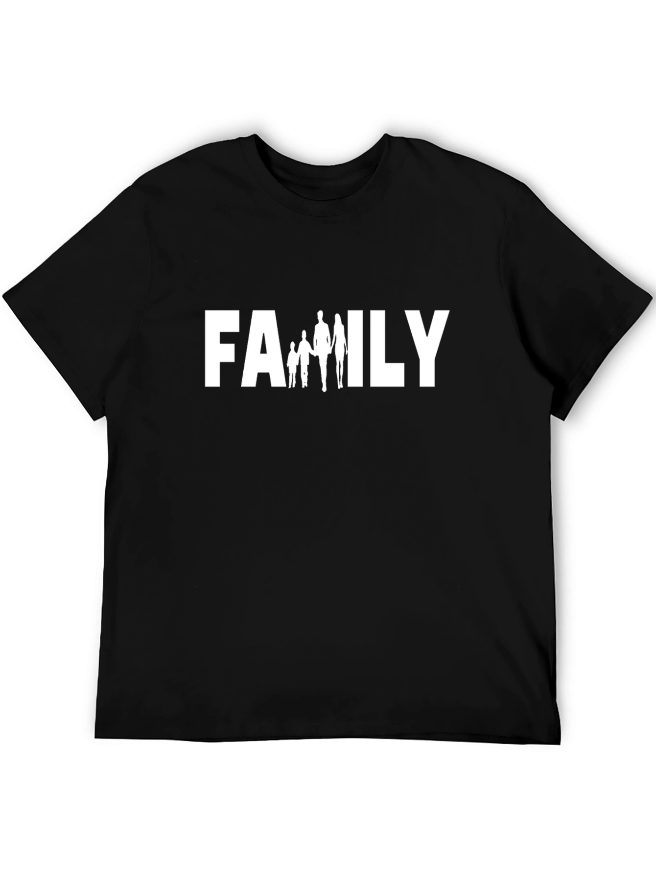 Black Family Graphic Tee - Black Cotton Crew Neck Shirt view 5