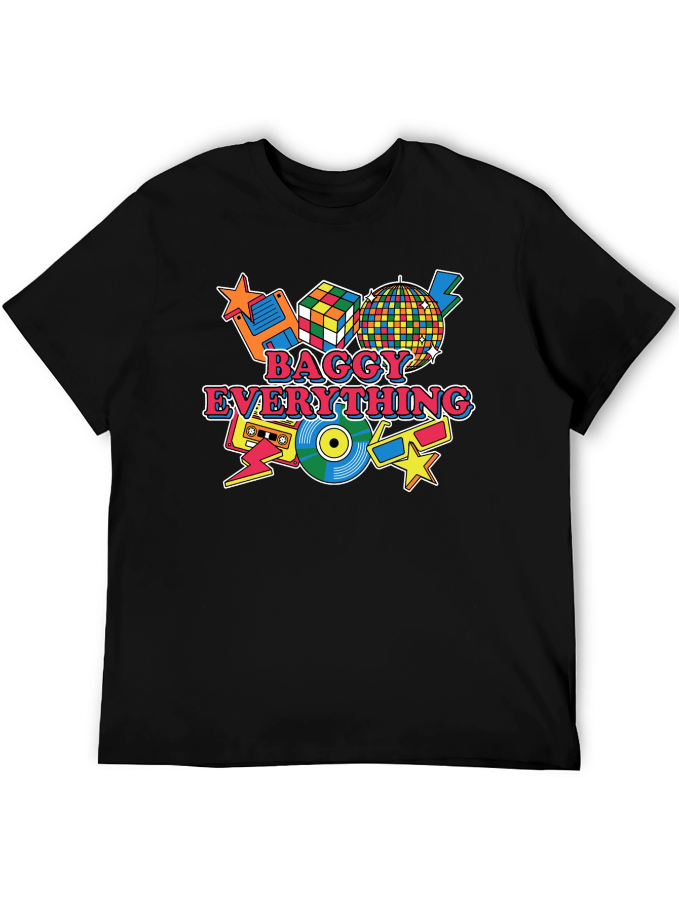 Baggy Everything Black T-Shirt - 80s Throwback - 5