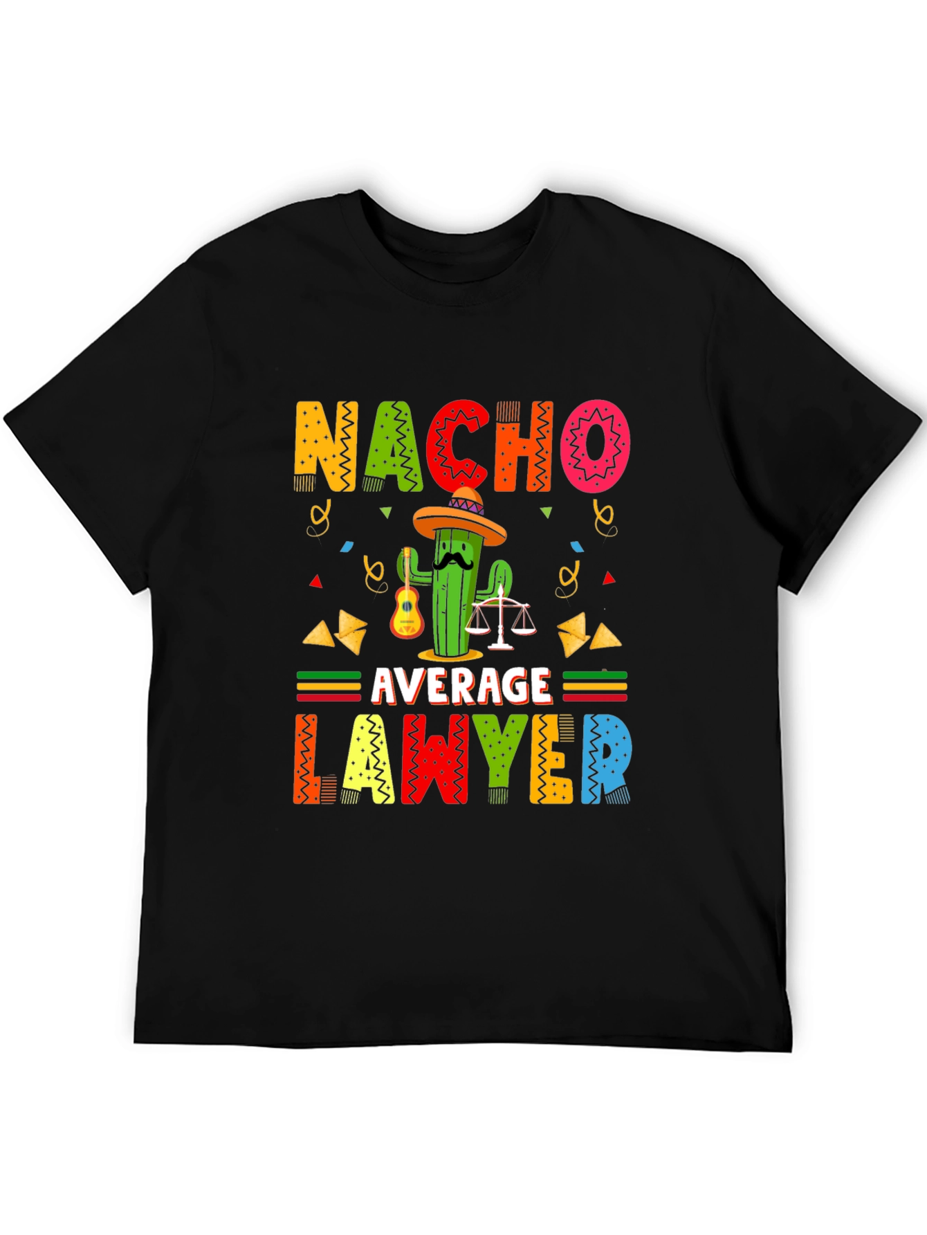 Black Nacho Average Lawyer Black T-Shirt view 5