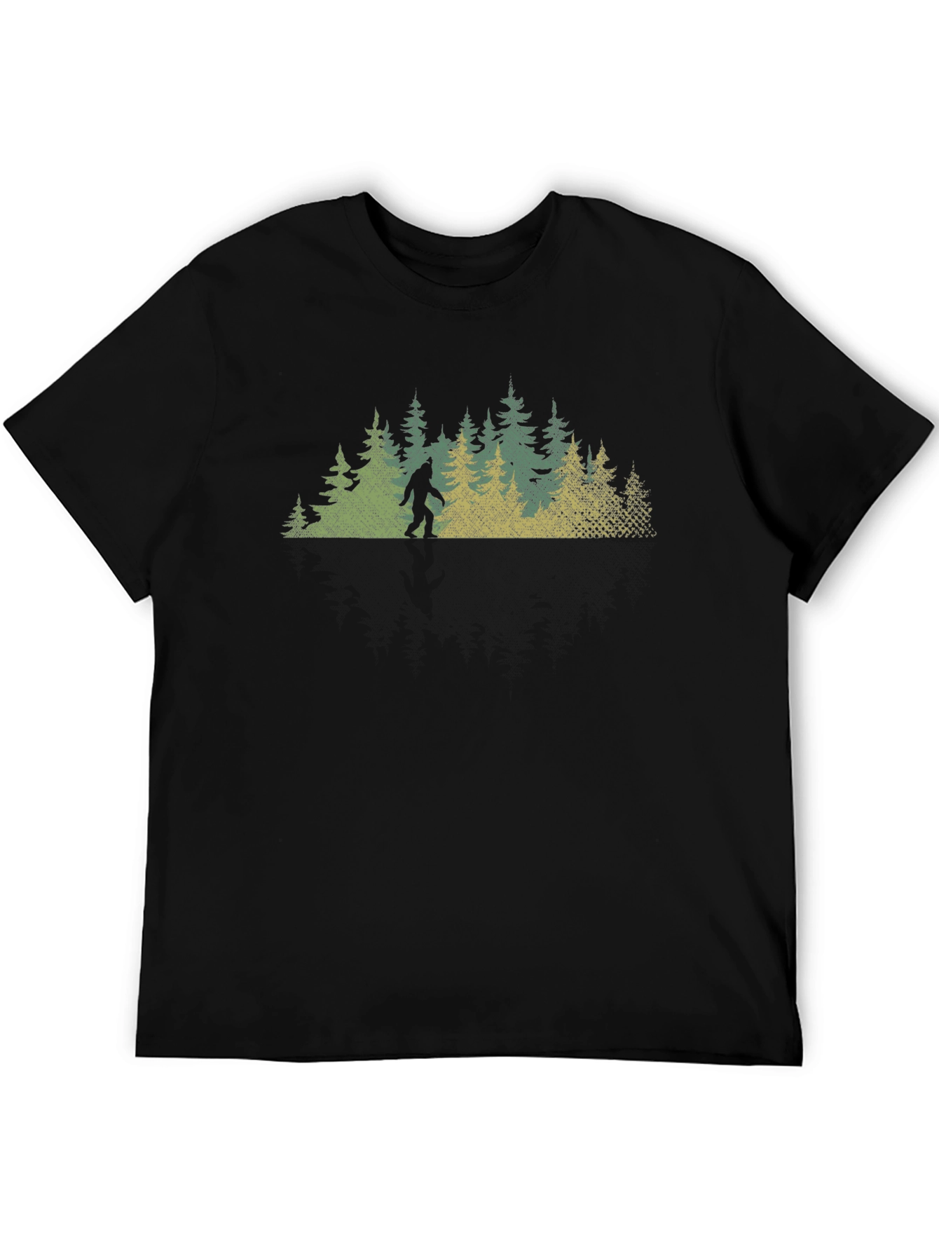 Black Bigfoot Forest Graphic Tee - Black view 5
