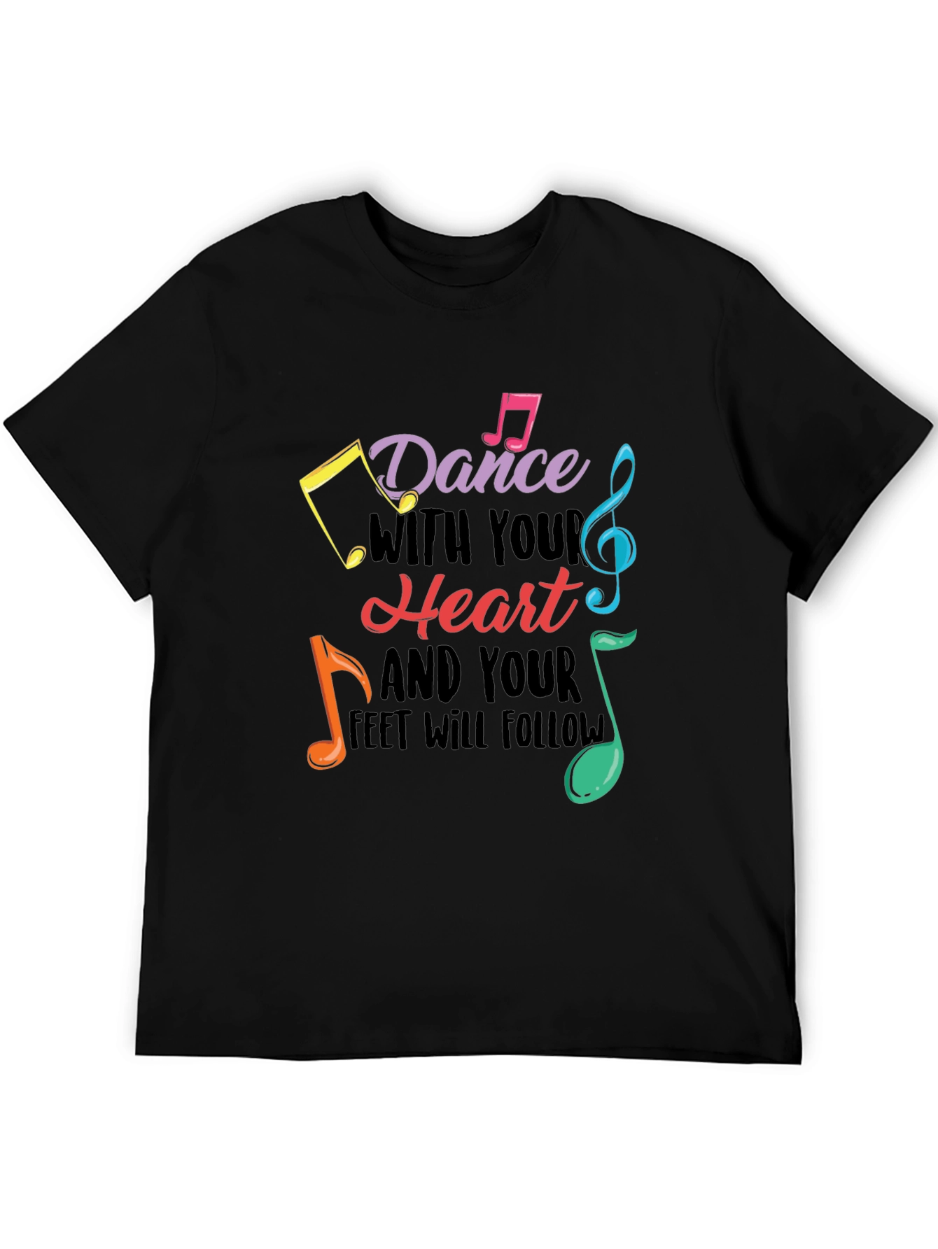 Black Dance With Your Heart Graphic Tee - Black view 5