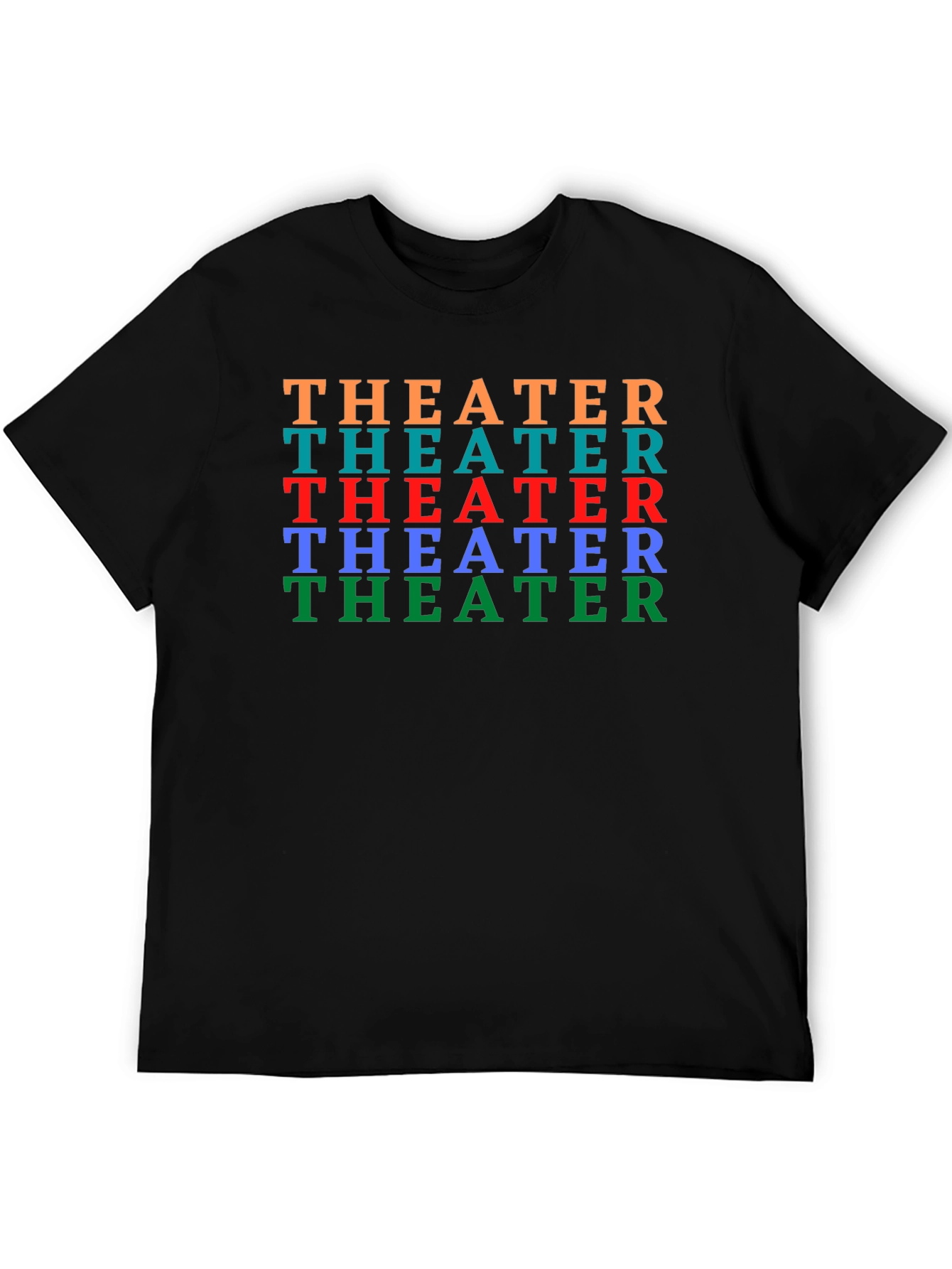 Black Theater Colorful Text T-Shirt view 5