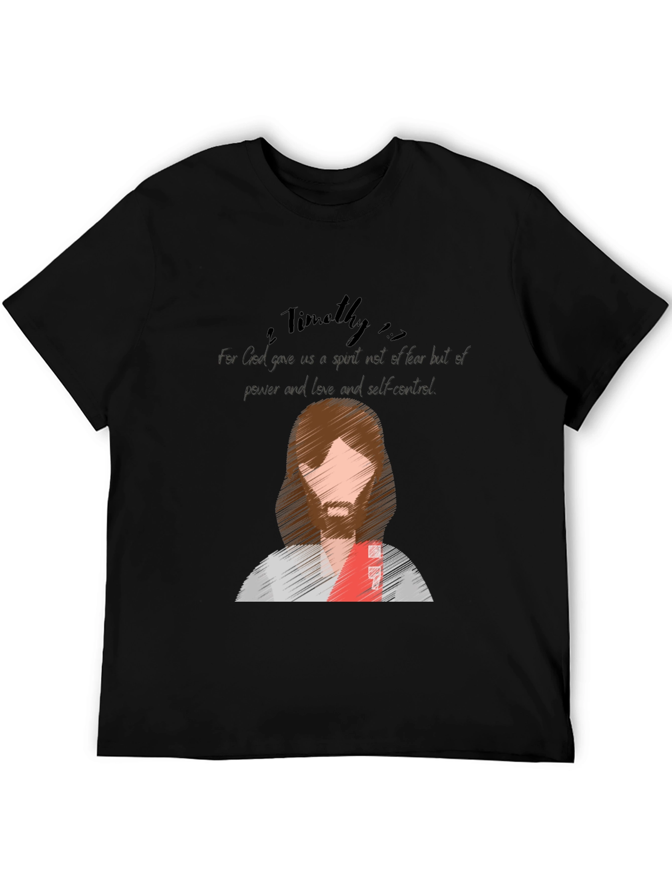 Black Faith-Inspired Tee: 2 Timothy Verse Shirt view 5