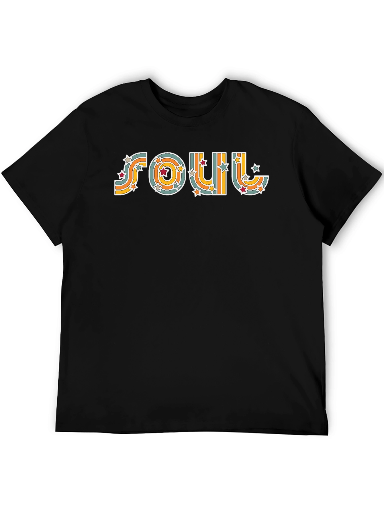 Black Vintage Soul Retro Star T-Shirt view 5