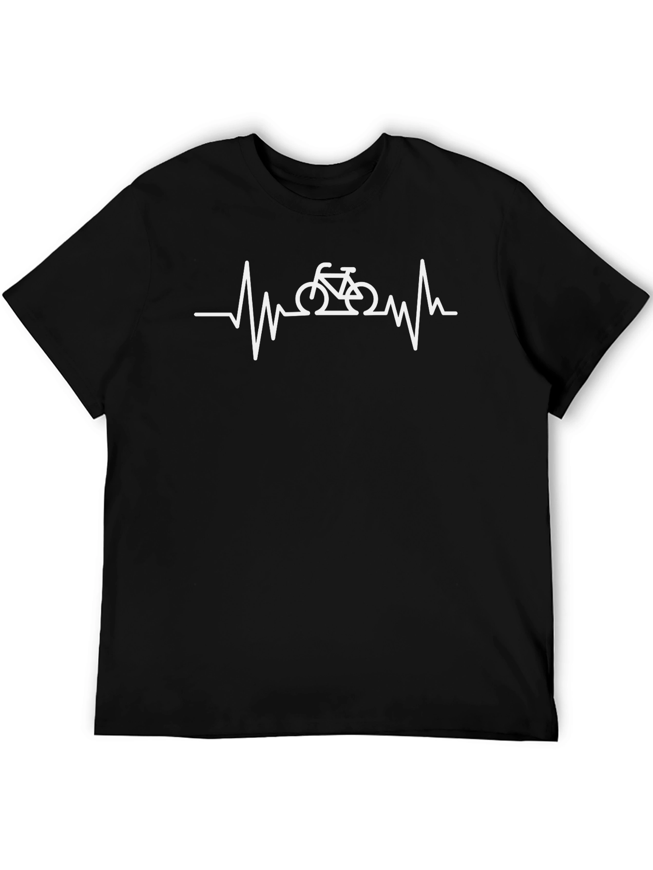Black Heartbeat Bicycle Graphic Tee - Black view 5