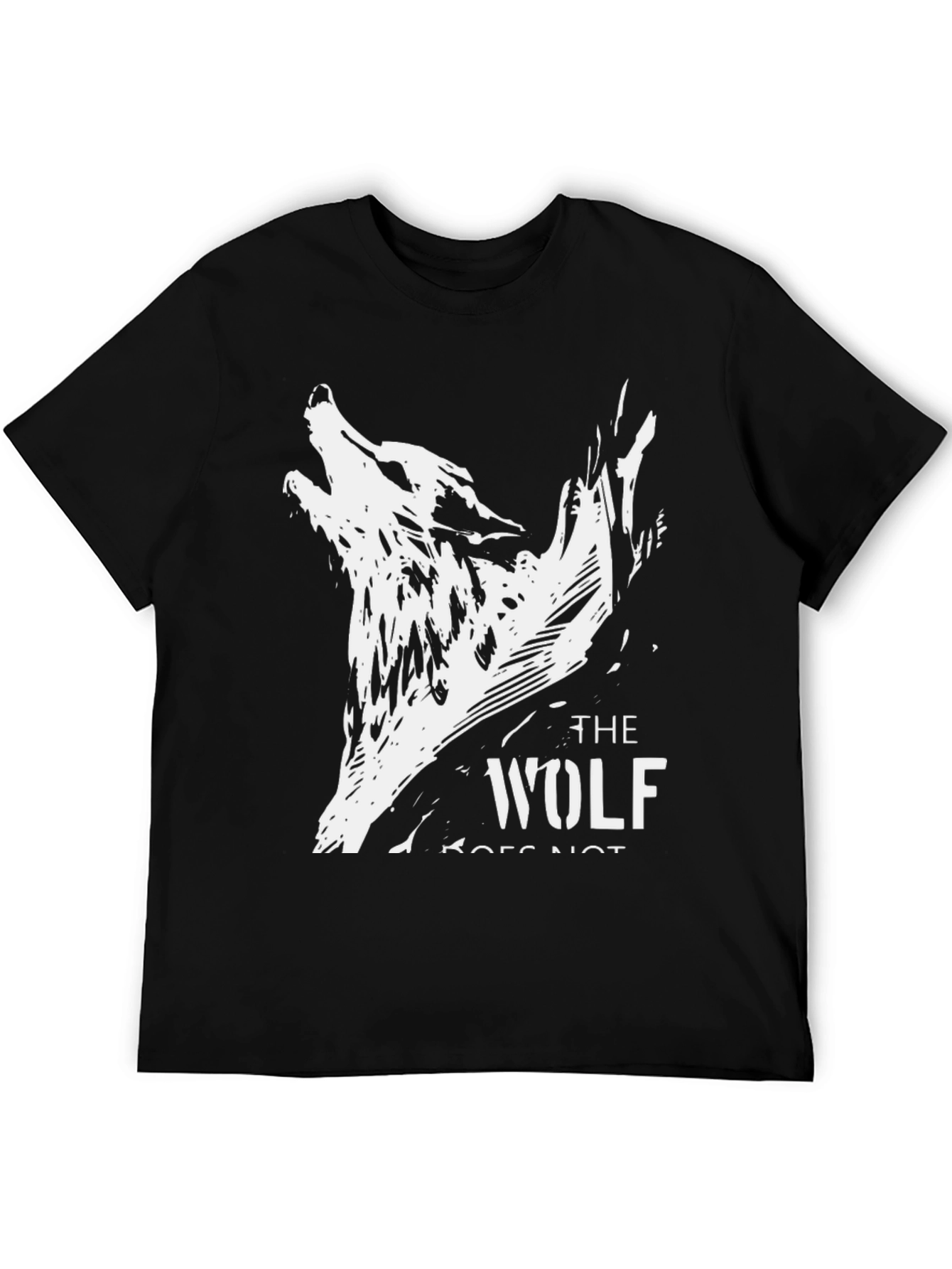 Black The Wolf Graphic Black T-Shirt view 5