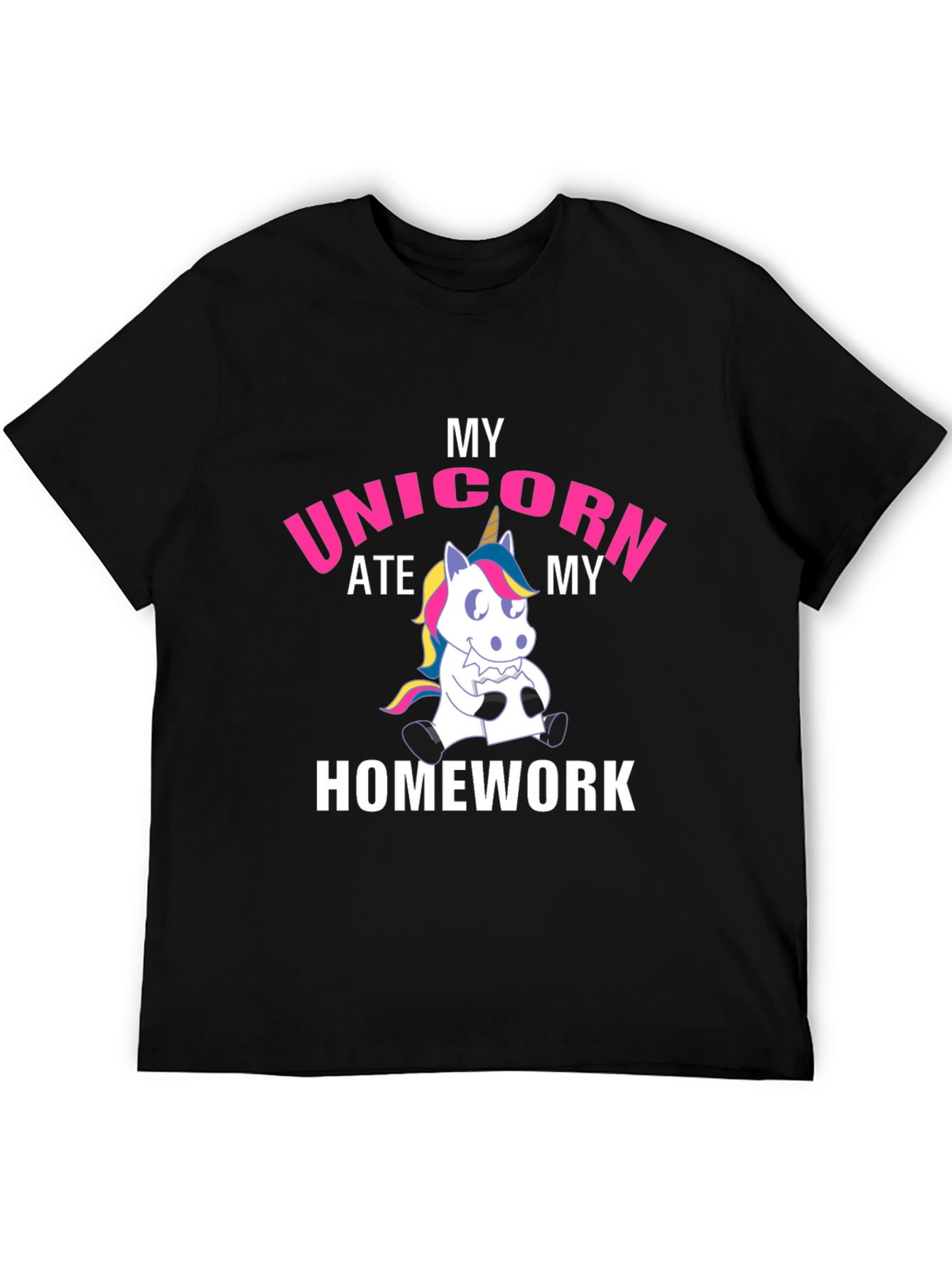 Black My Unicorn Ate My Homework T-Shirt view 5