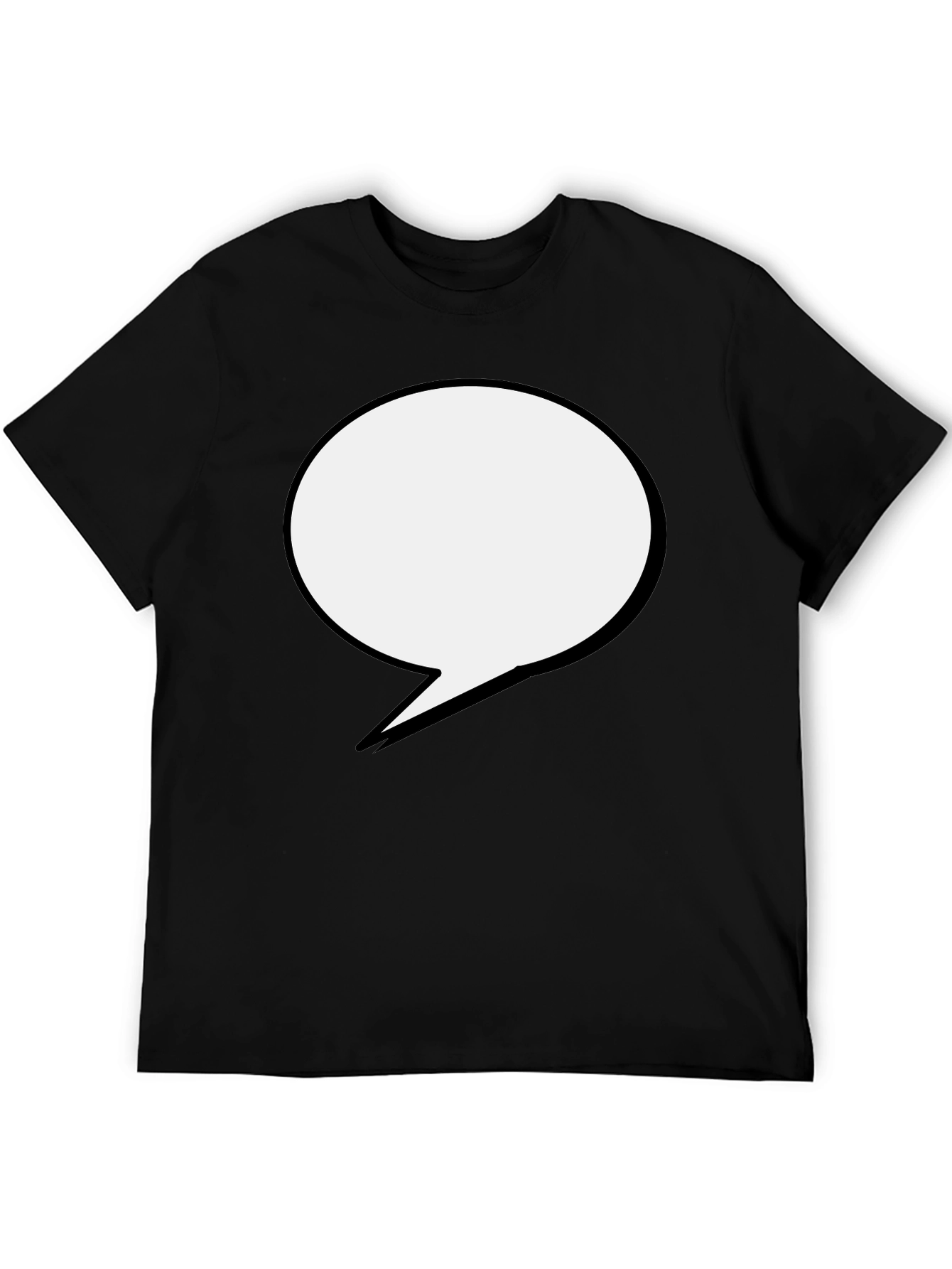 Black Black T-Shirt with Speech Bubble Design view 5