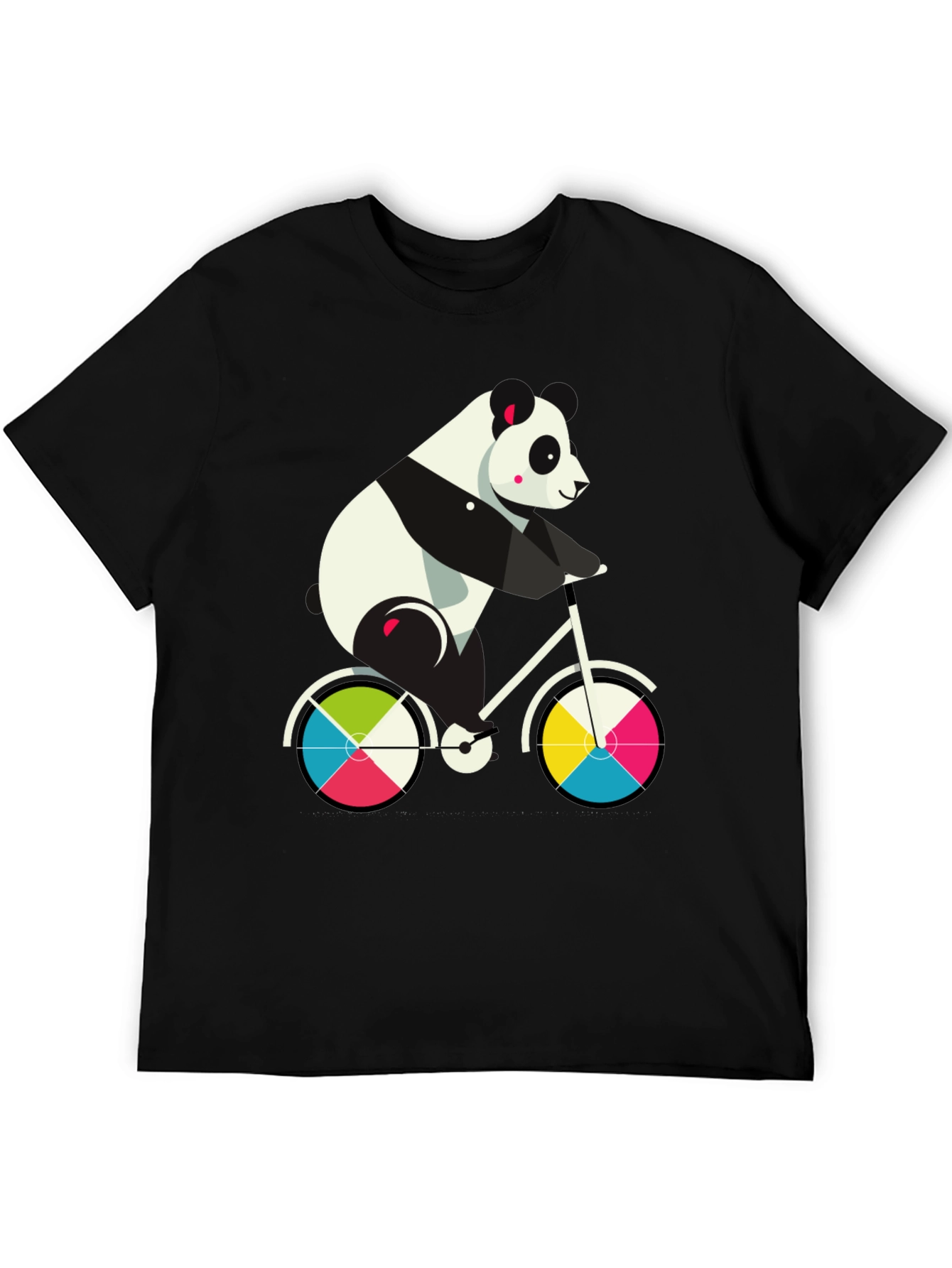 Black Panda on Bike Graphic Tee - Fun & Stylish Cotton T-Shirt view 5