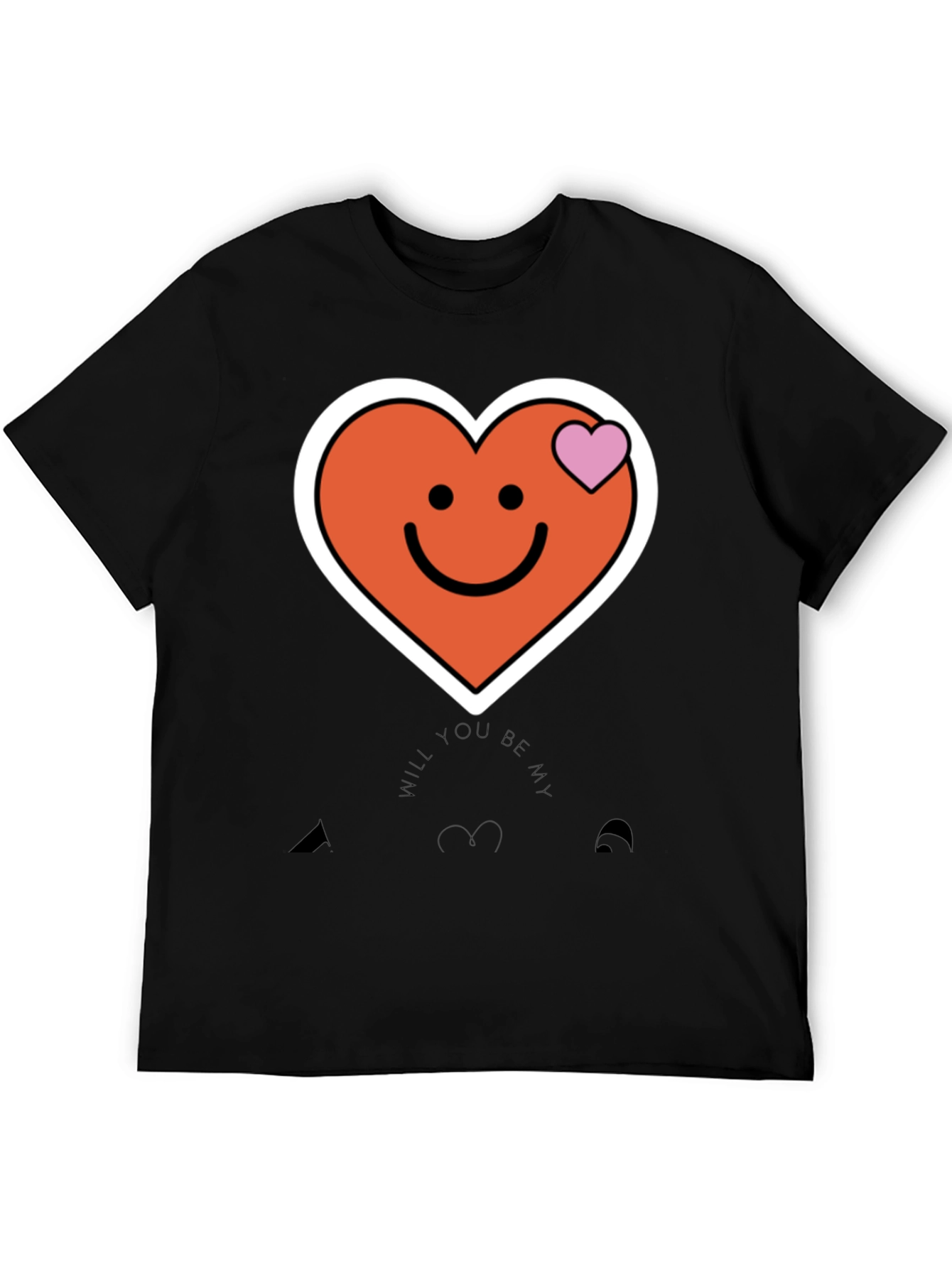 Black Heart Smiley Face Graphic Tee view 5
