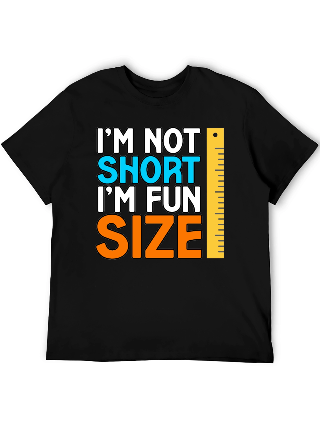 Black Fun Size T-Shirt - Humorous Short Joke view 5