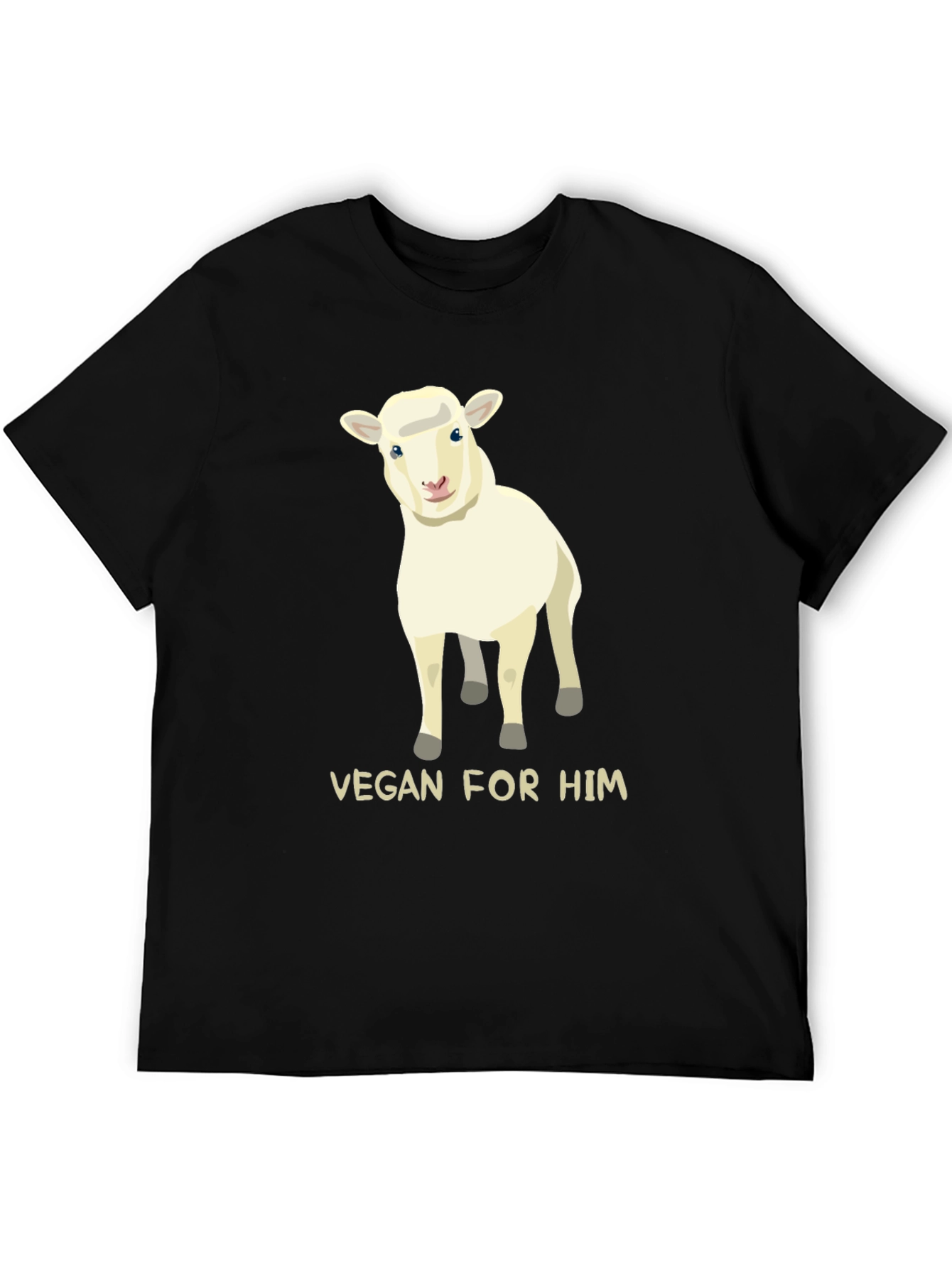 Black Vegan For Him Sheep Graphic Tee view 5