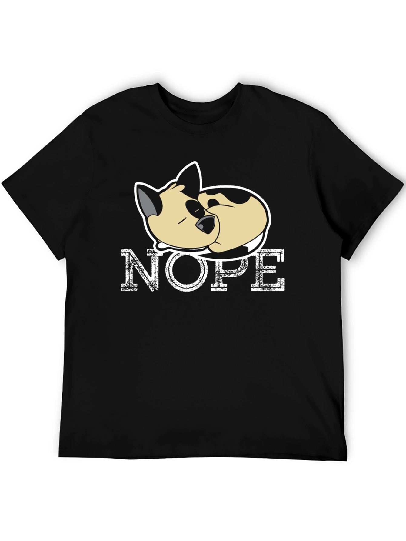 Black Nope Cat T-Shirt - Funny Lazy Cat Tee view 5