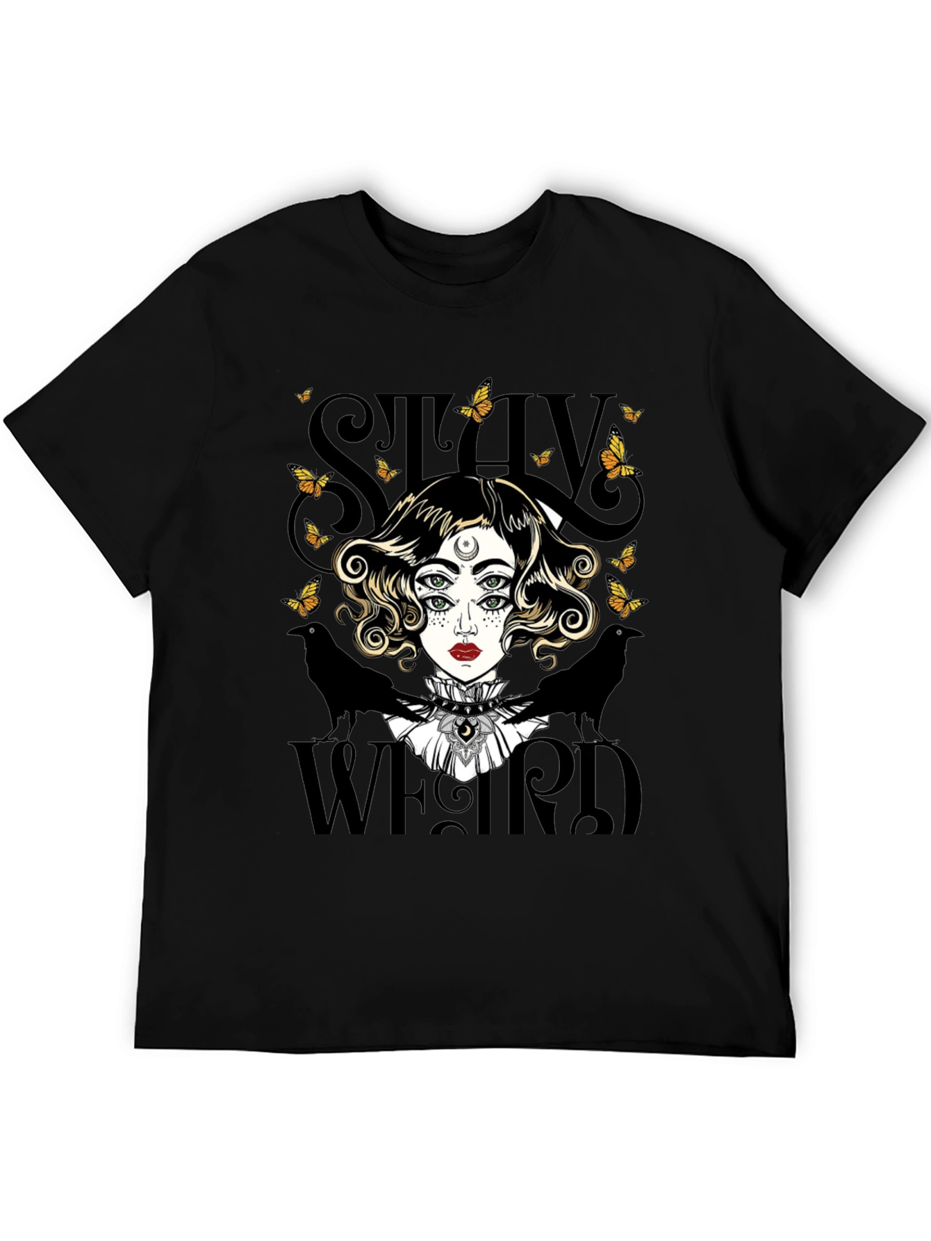 Black Stay Weird Graphic Tee - Unique & Stylish view 5
