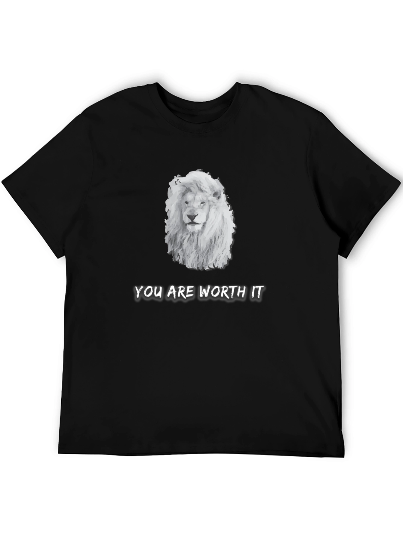 Black Lion Graphic Tee - You Are Worth It - Soft Cotton T-Shirt view 5