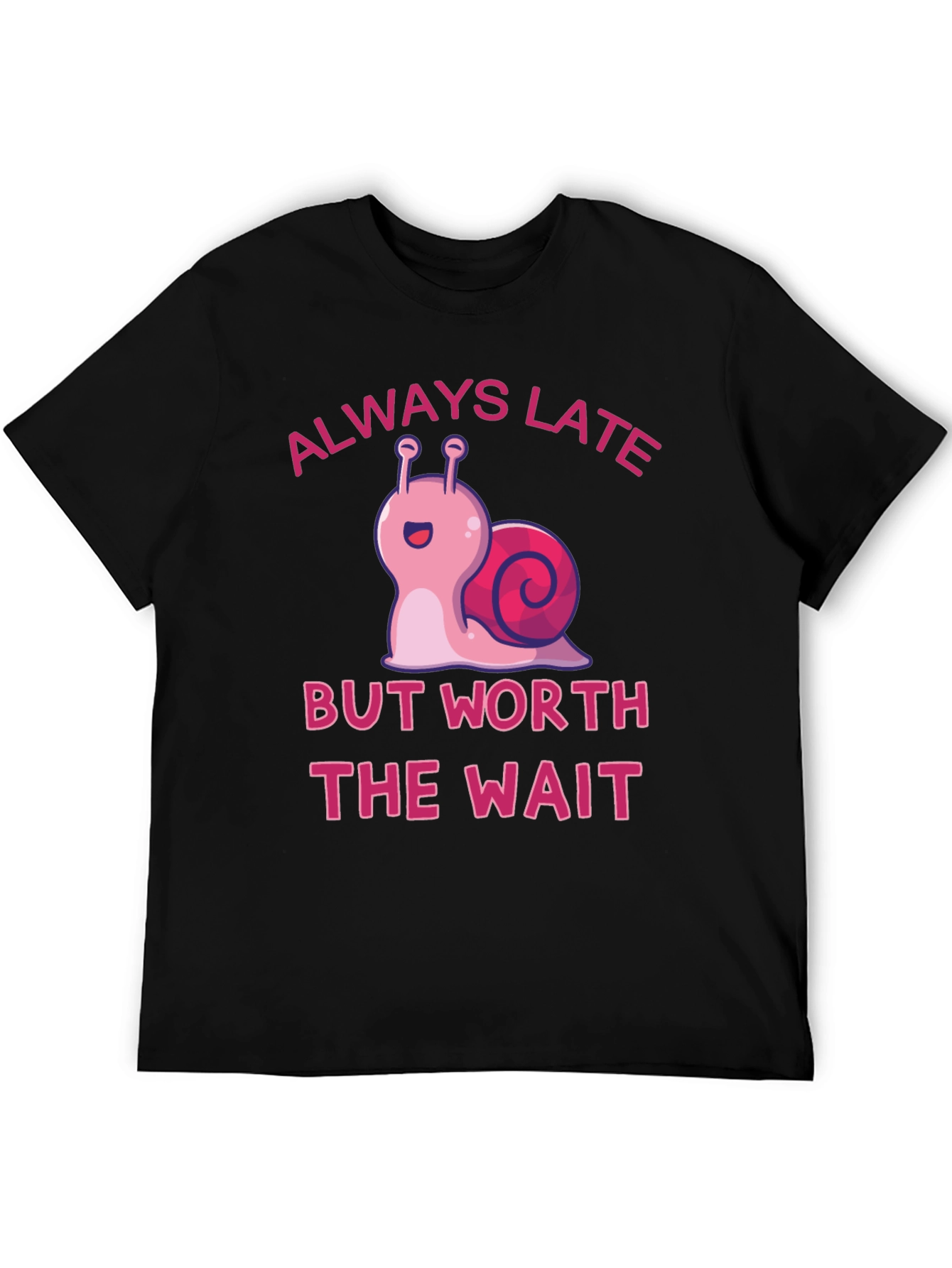 Black Always Late Snail Graphic Tee view 5