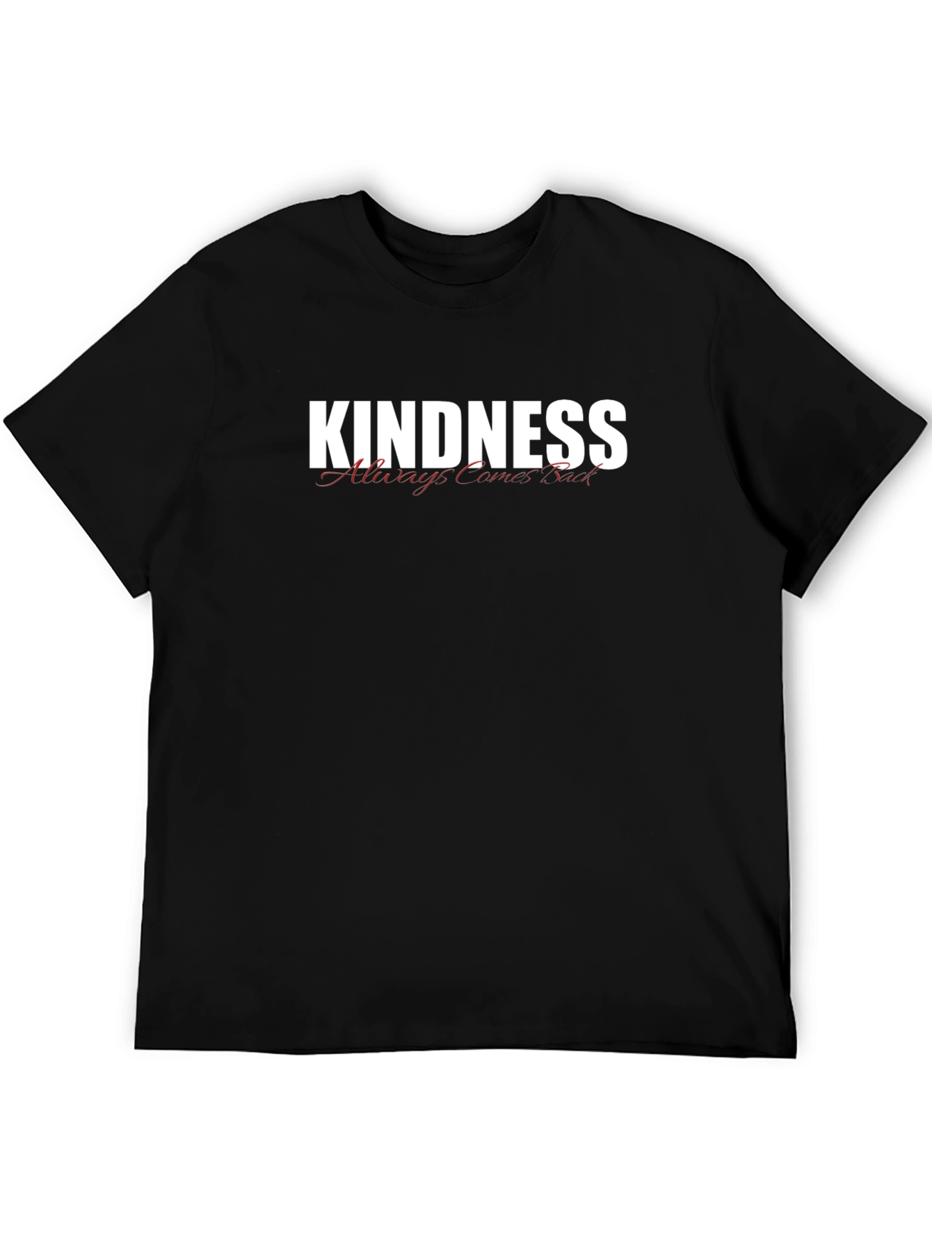 Black Kindness Always Comes Back Graphic T-Shirt - Black view 5