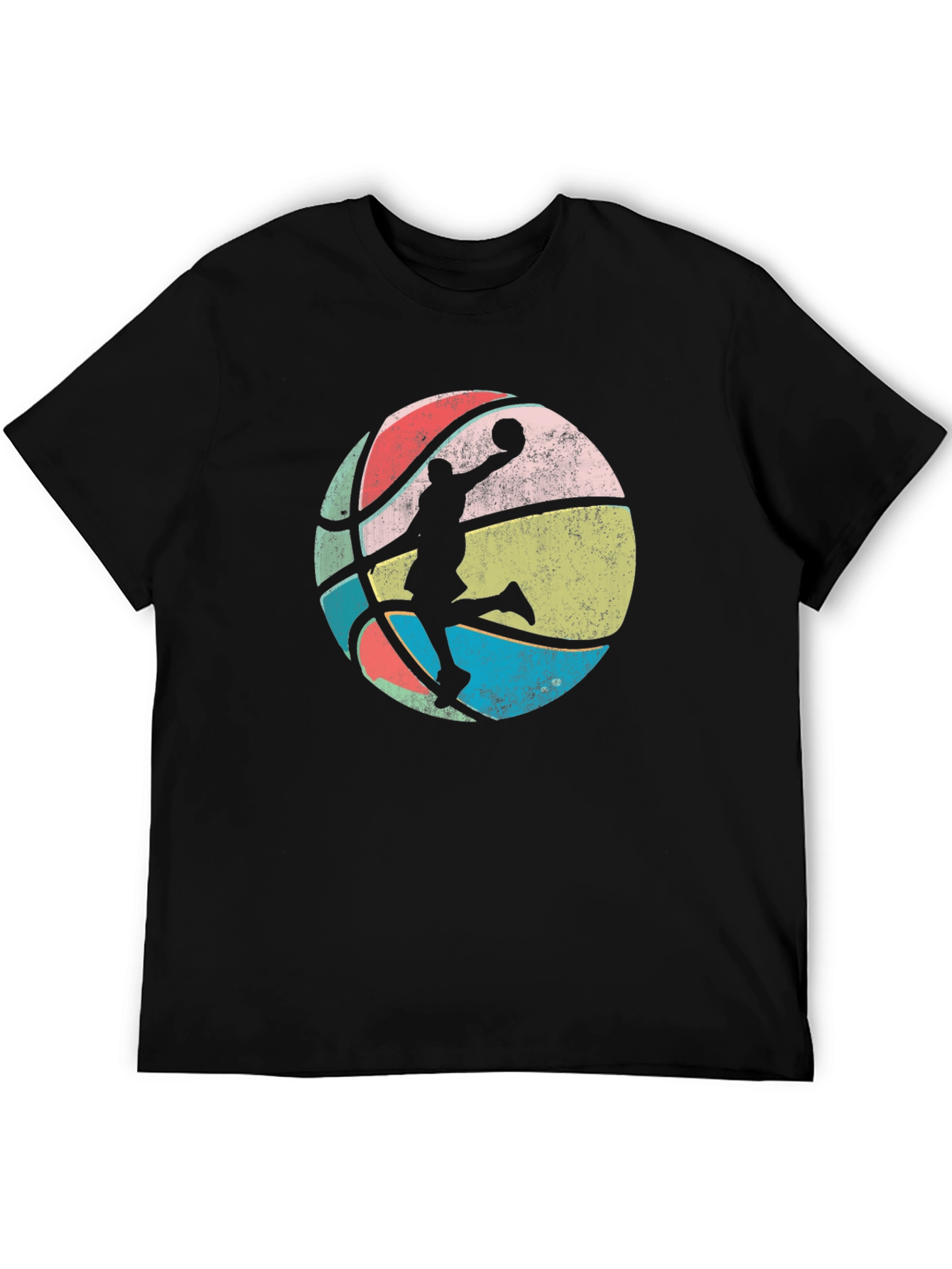 Black Retro Basketball Player Graphic Tee view 5