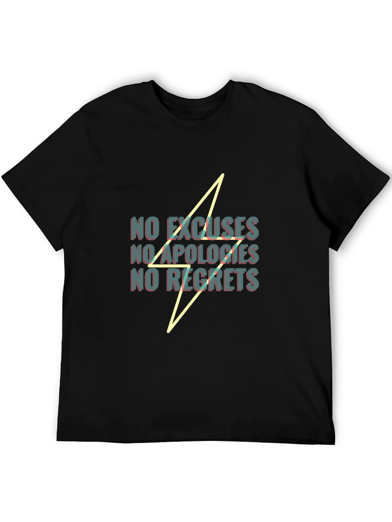 Black No Excuses Graphic Print Black T-Shirt view 5