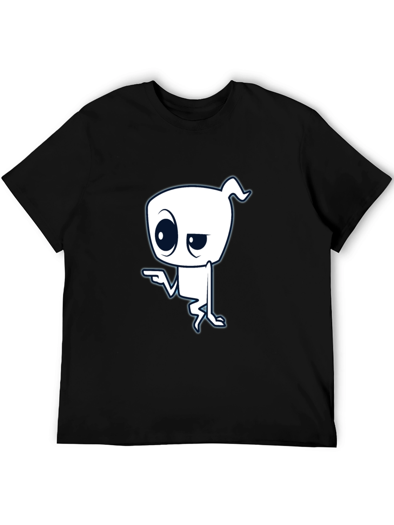 Black Cool Ghost Graphic Black T-Shirt view 5