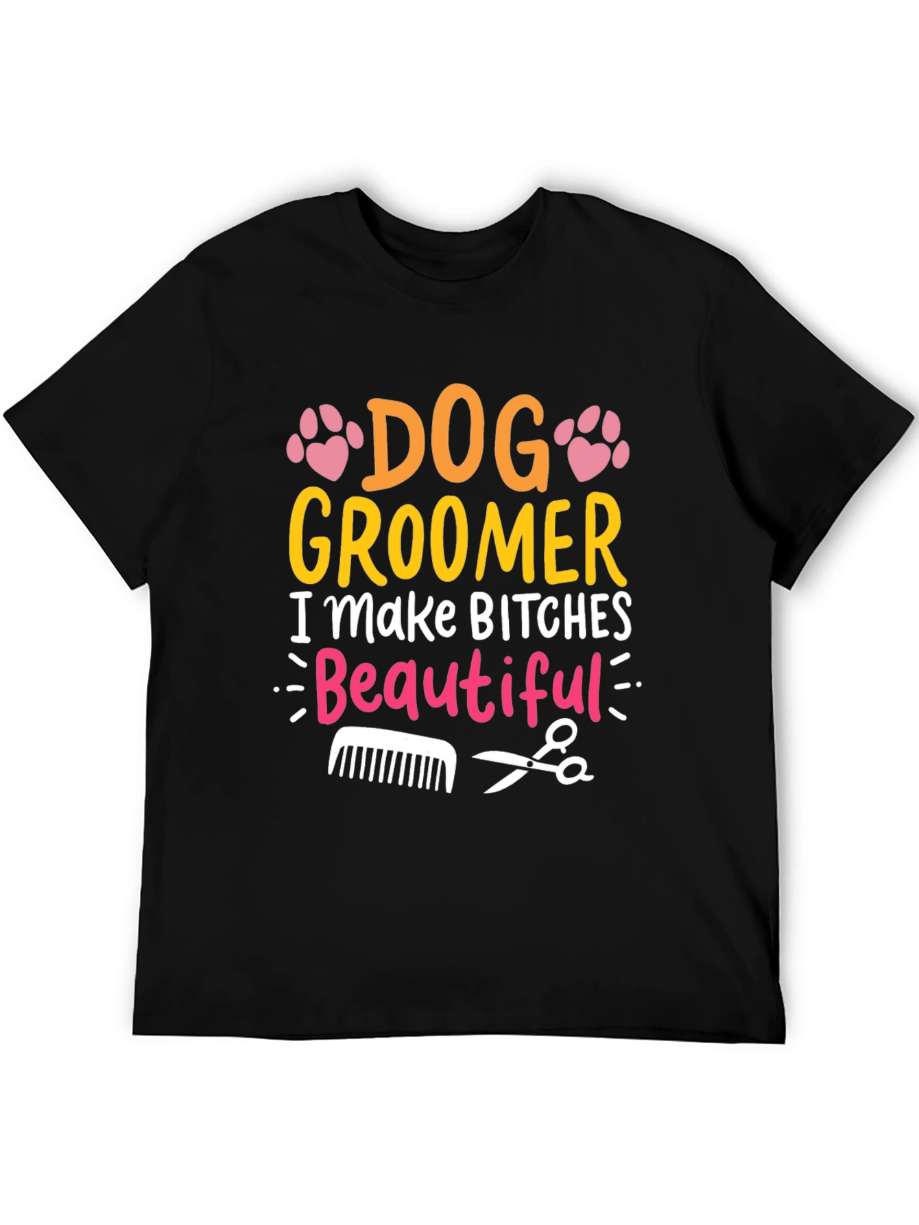 Black Dog Groomer Funny T-Shirt view 5