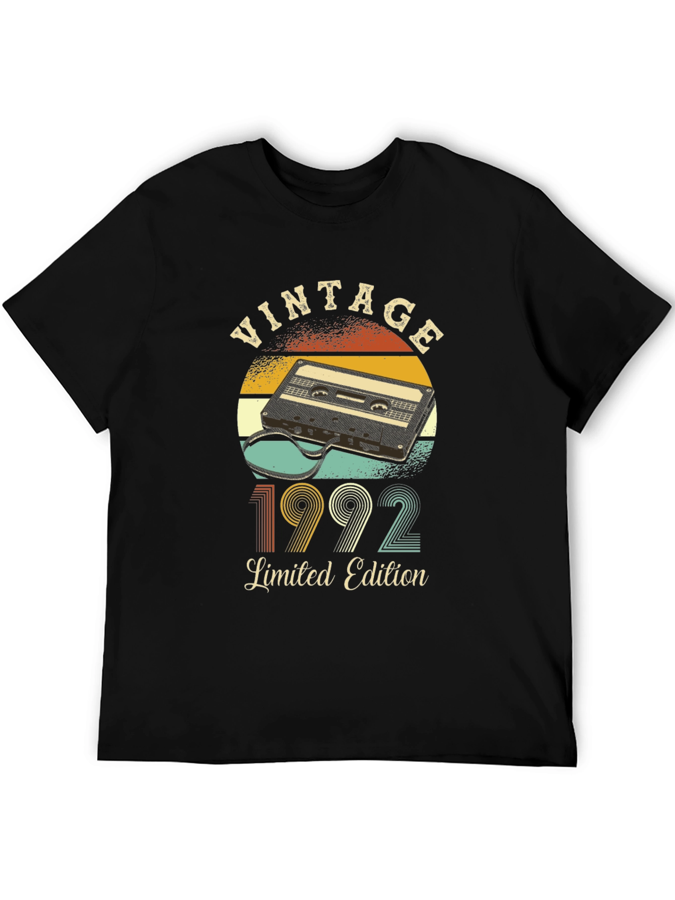 Black Vintage 1992 Limited Edition Cassette Tape T-Shirt view 5