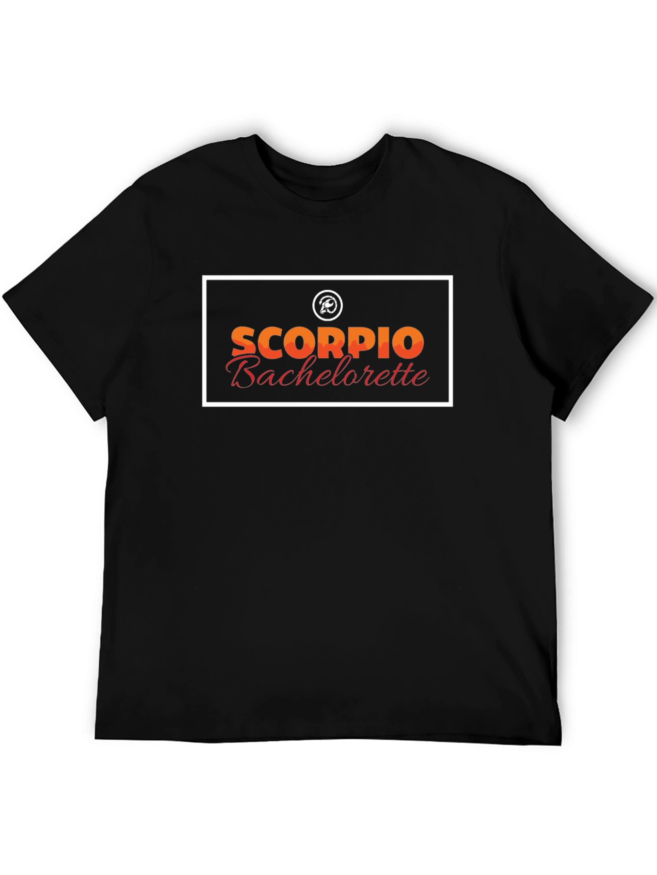 Black Scorpio Bachelorette Party T-Shirt - Black Crew Neck view 5