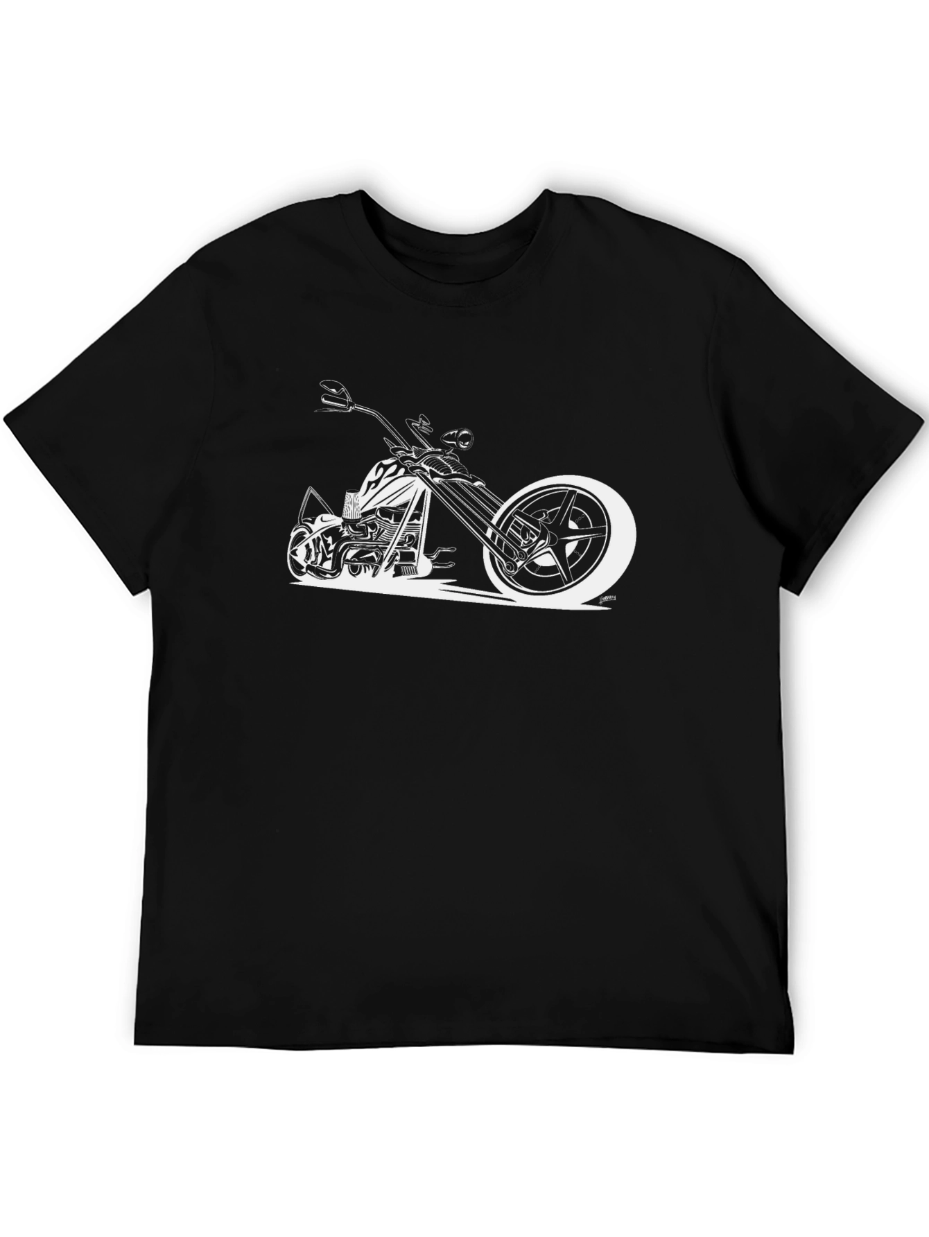 Black Cool Motorcycle Graphic Tee - Black view 5