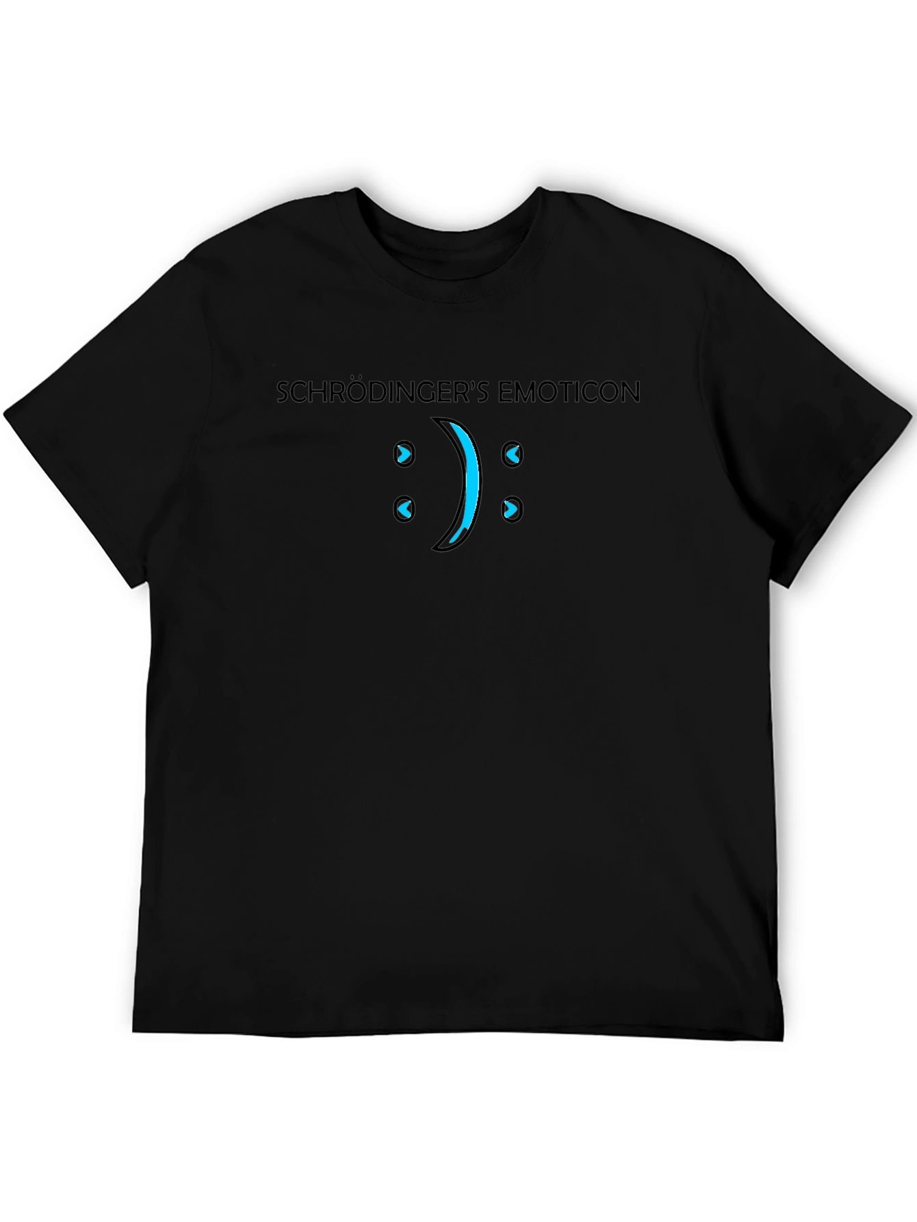 Black Schrödinger's Emoticon T-Shirt - Funny Science Tee view 5