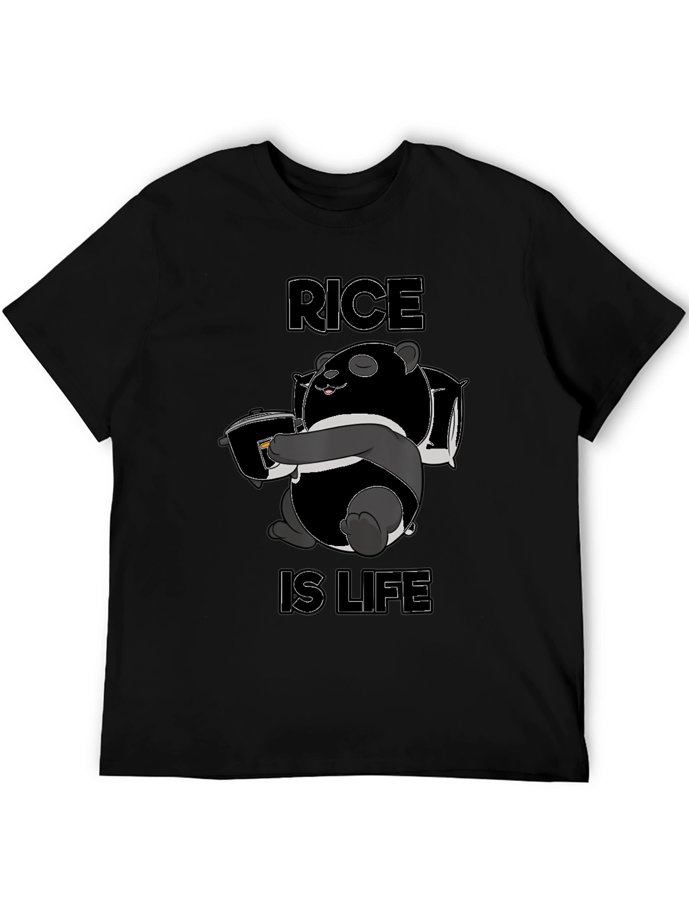 Black Rice is Life Panda Graphic T-Shirt view 5