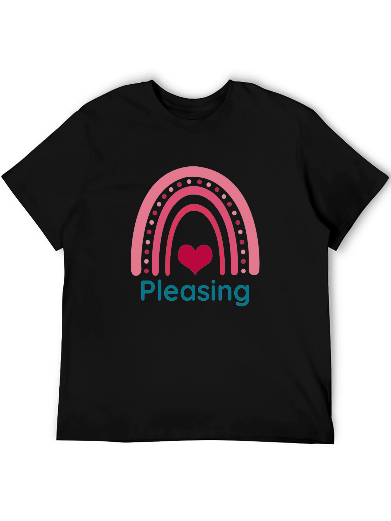 Black Pleasing Heart Rainbow Graphic T-Shirt view 5