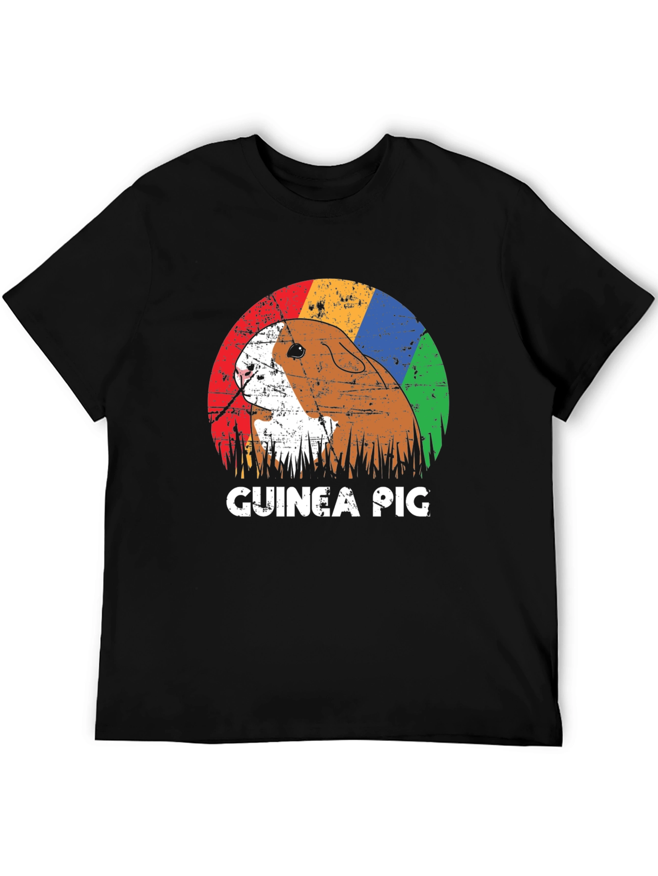 Black Retro Guinea Pig Graphic T-Shirt - Unisex view 5