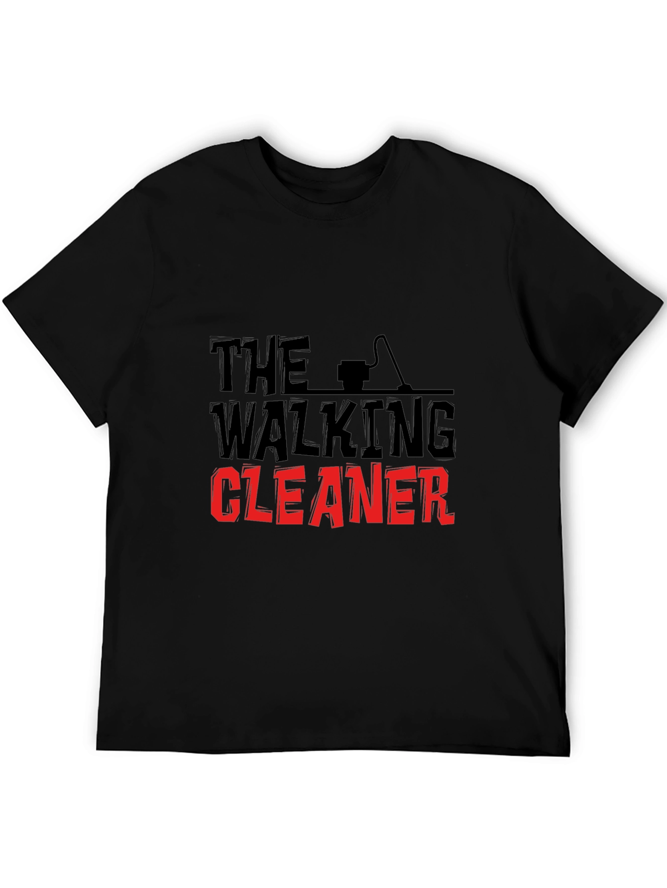 Black The Walking Cleaner Graphic T-Shirt view 5
