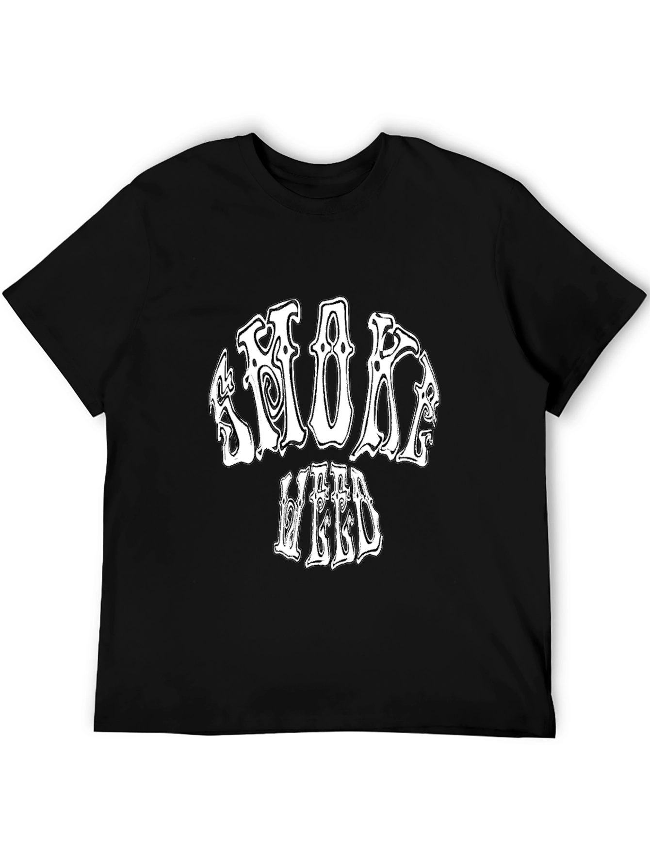 Black Smoke Weed Black Graphic T-Shirt view 5