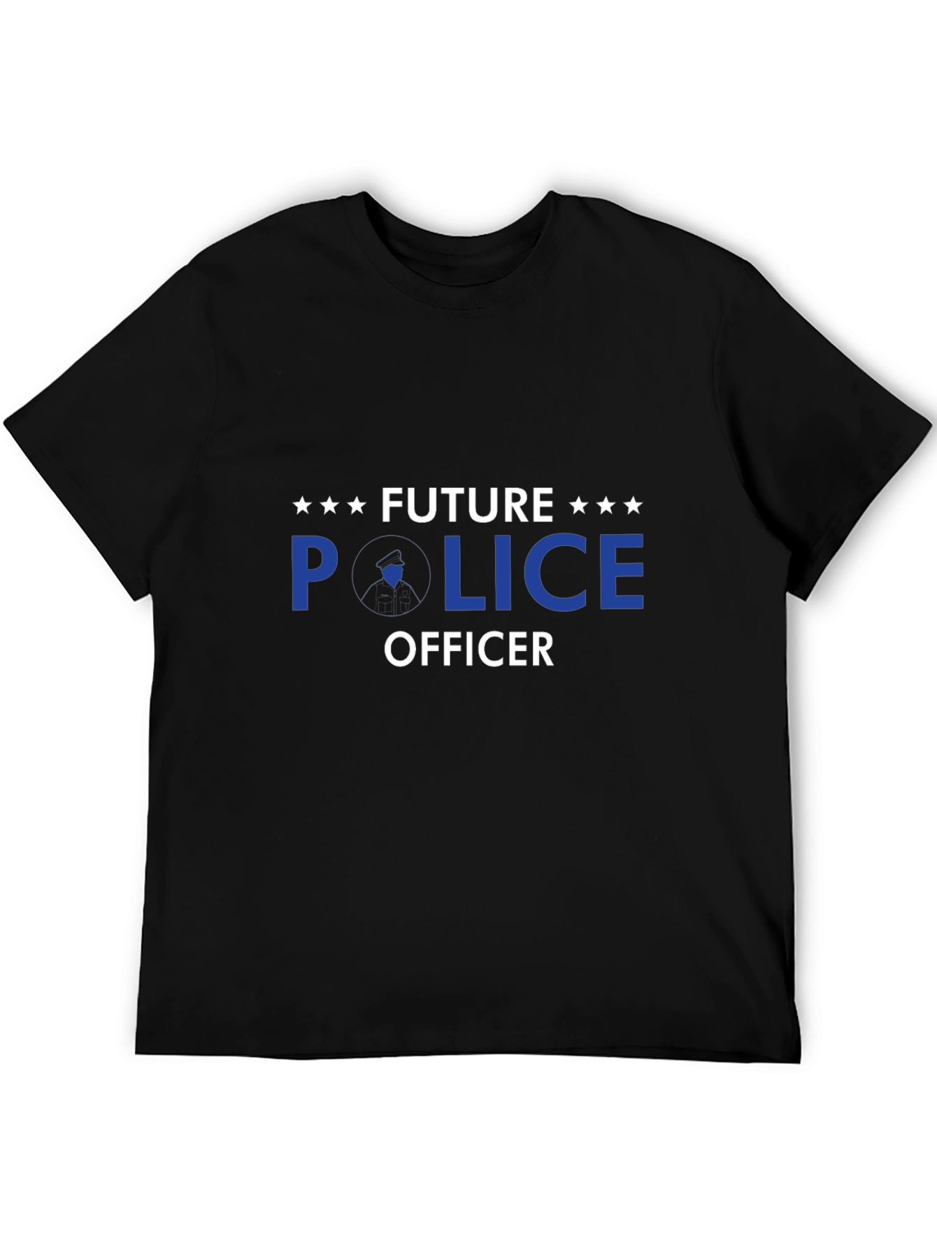 Black Future Police Officer T-Shirt - Black view 5