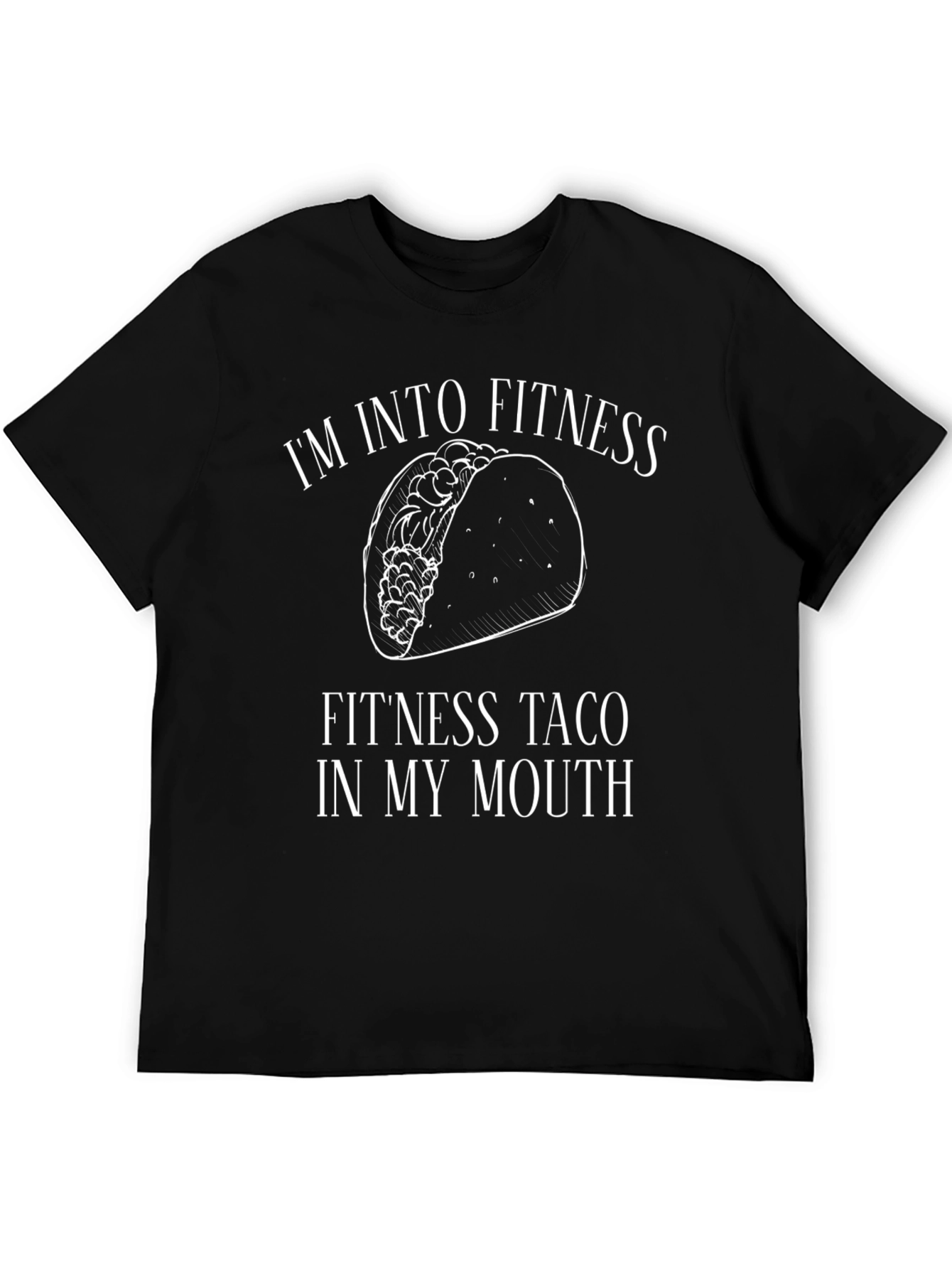 Black Fitness Taco T-Shirt - Humorous Gym Workout Tee view 5