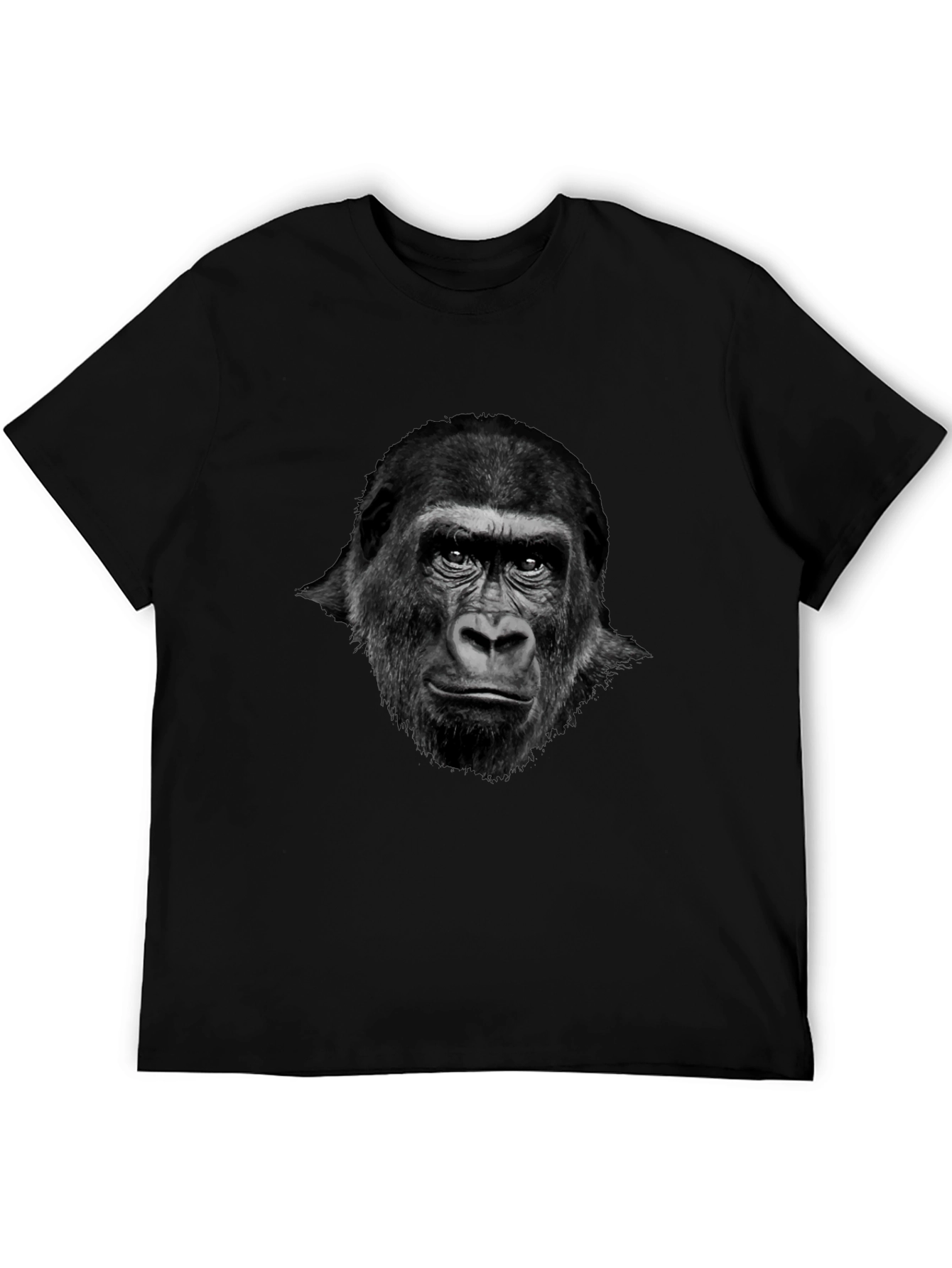 Black Gorilla Graphic Tee - Cool Animal Print Shirt view 5