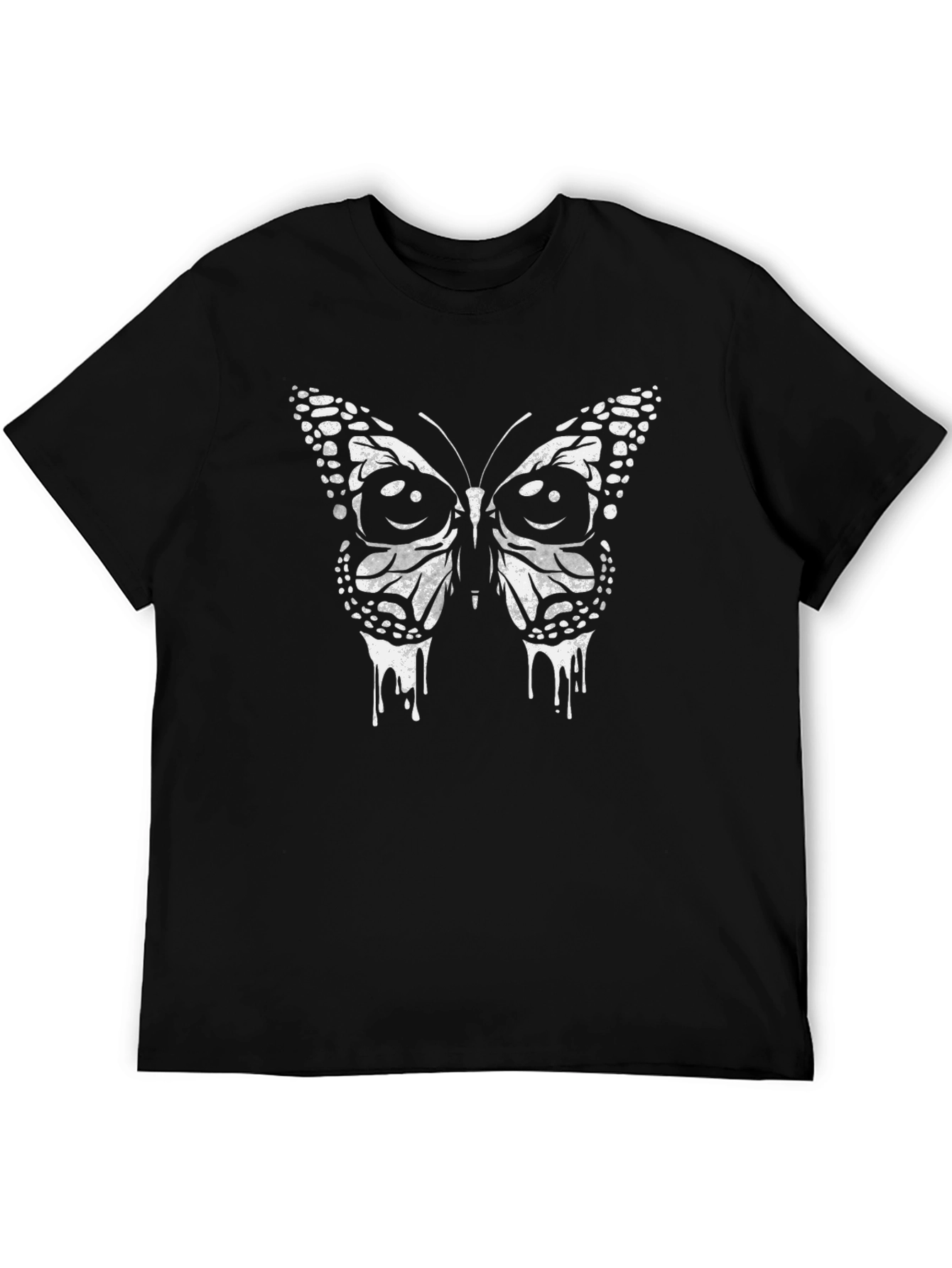 Butterfly Graphic Print Black T-Shirt - 5