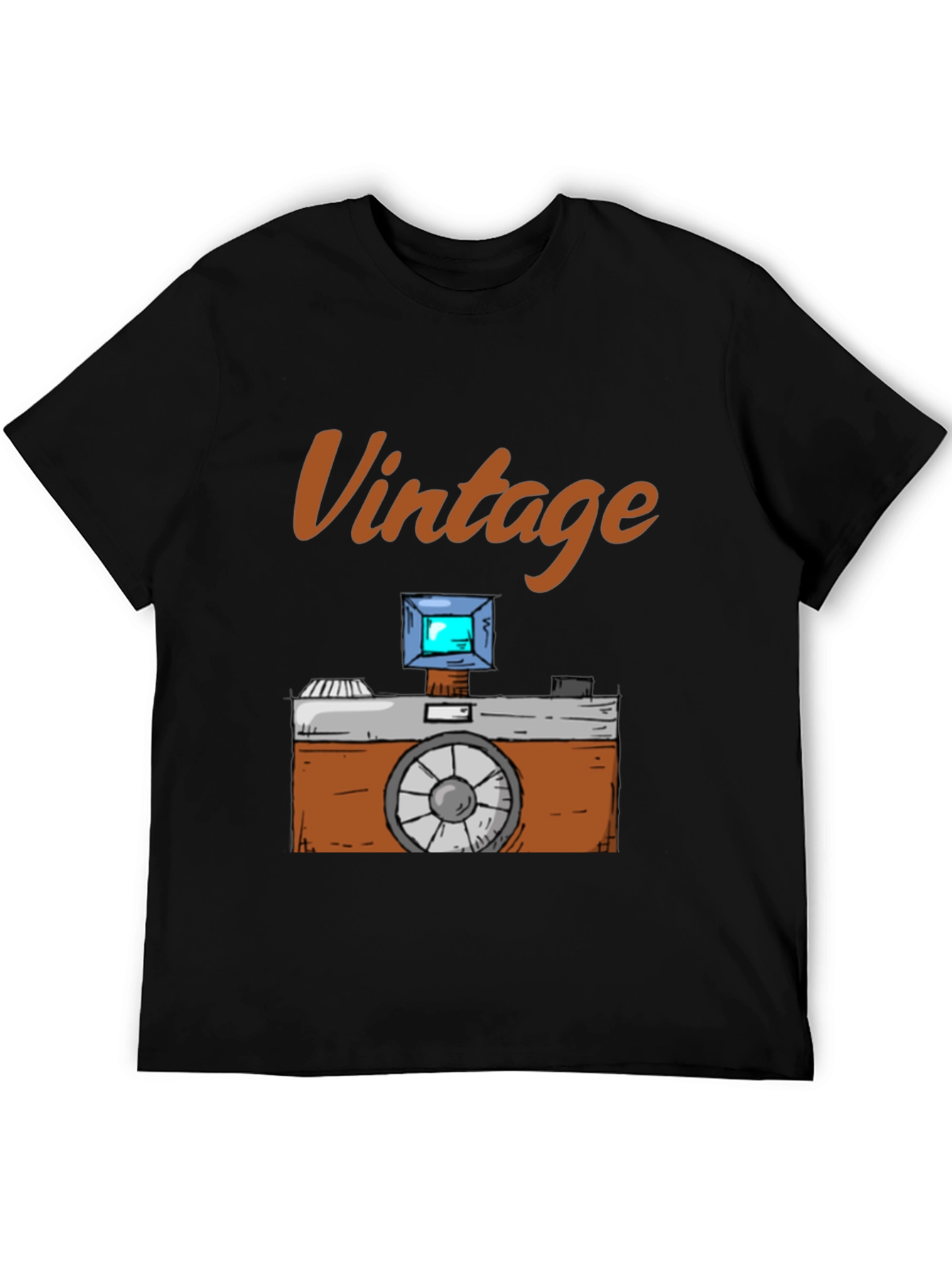 Black Vintage Camera Graphic T-Shirt - Classic Style view 5